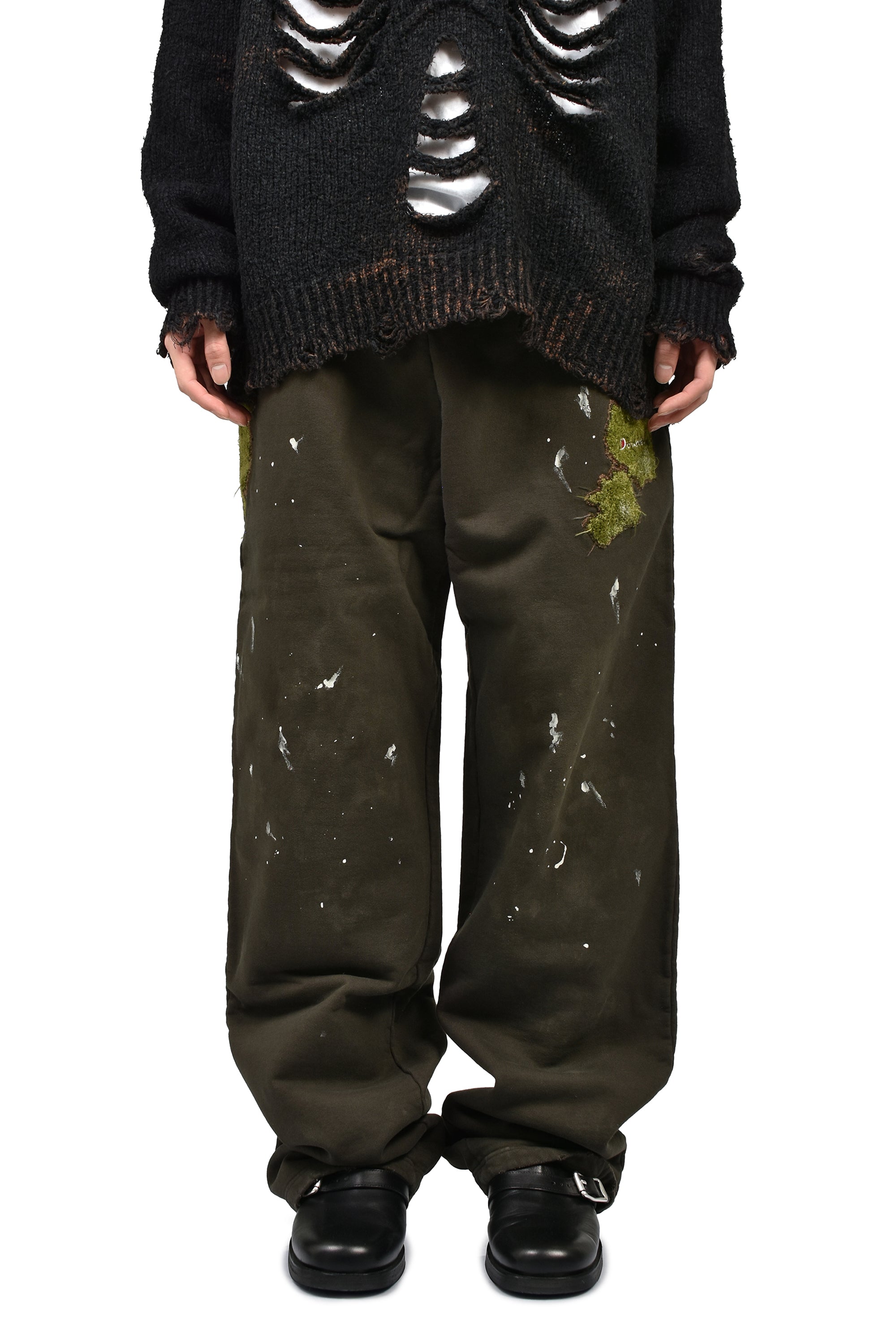 doublet ダブレット SS26 MOSS-GROWN EMBROIDERY SWEAT PANTS / BRW