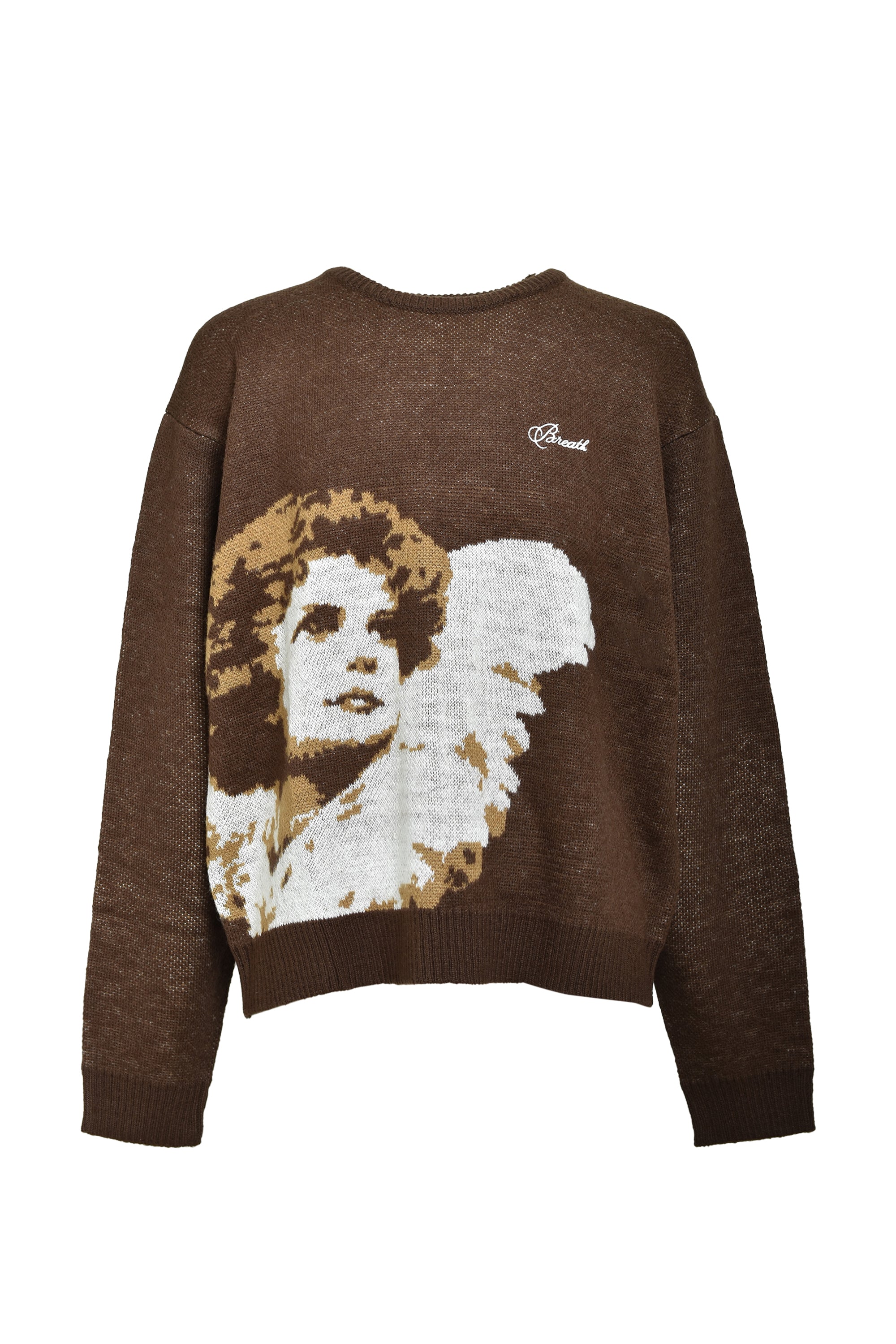 トップス BREATH ANGEL SCRIPT LOGO MOHAIR KNIT BREATH FW25 ANGEL SCRIPT LOGO MOHAIR KNIT / BRW - NUBIAN