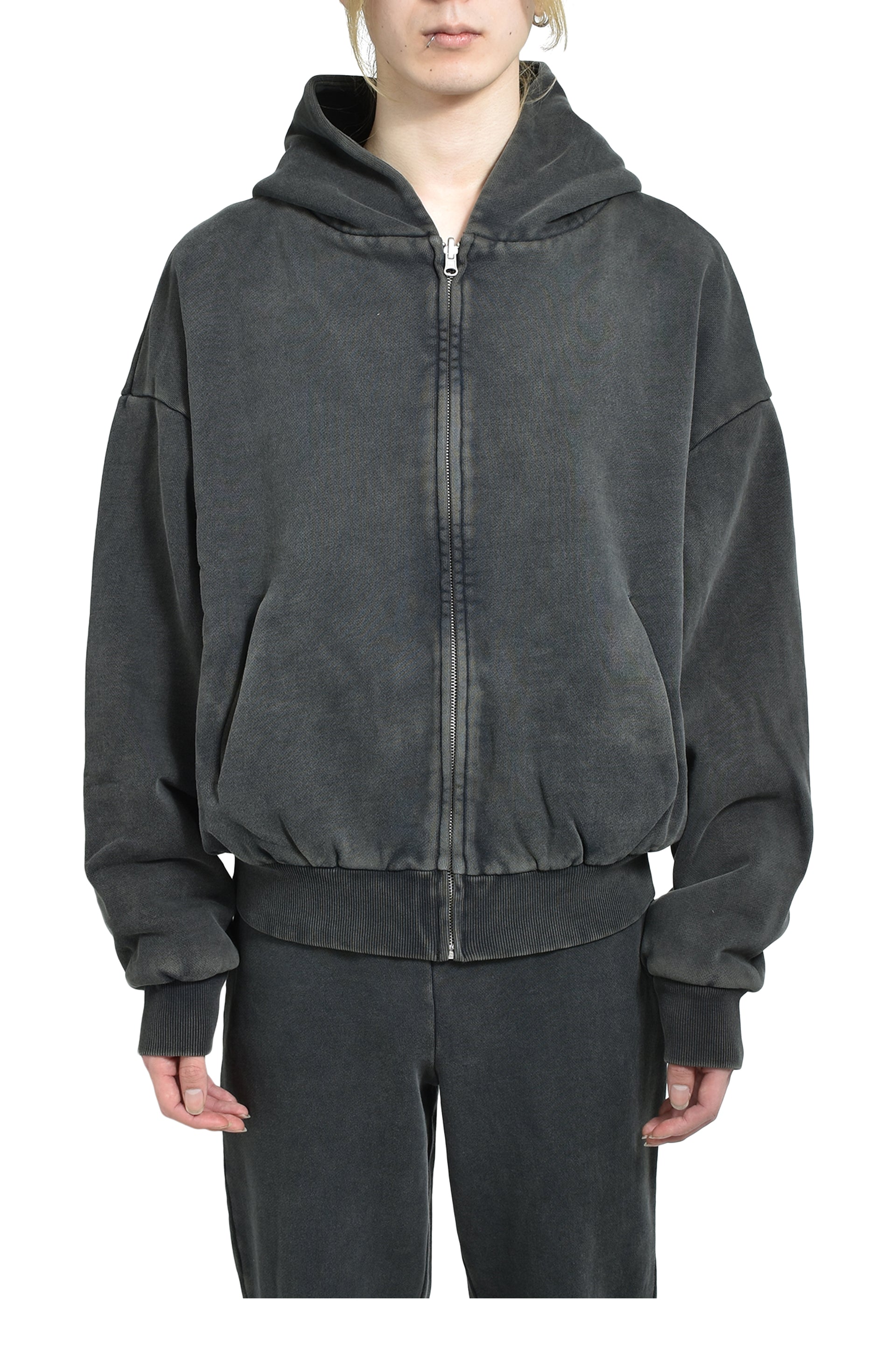 entire studios THERMAL HOOD / WASHED BLK