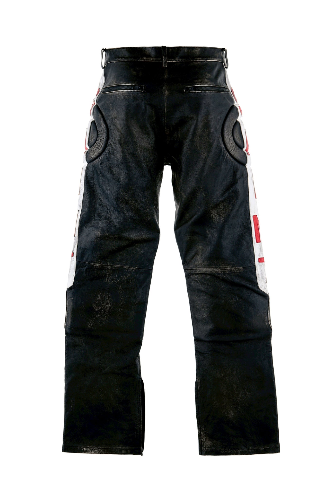 LEATHER PANTS/RACER / BLK