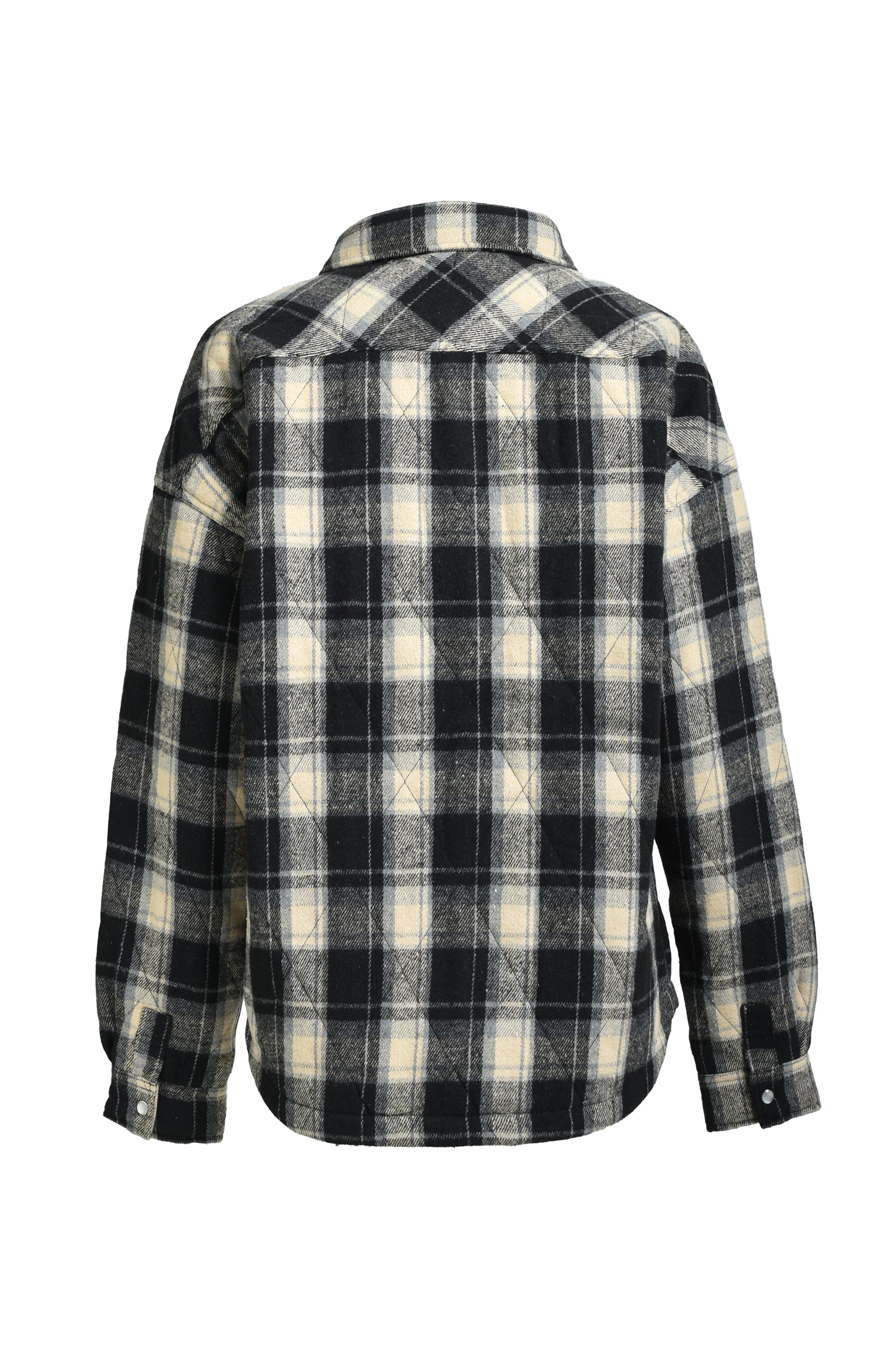 QUILTING CHECK SHIRT / BLK