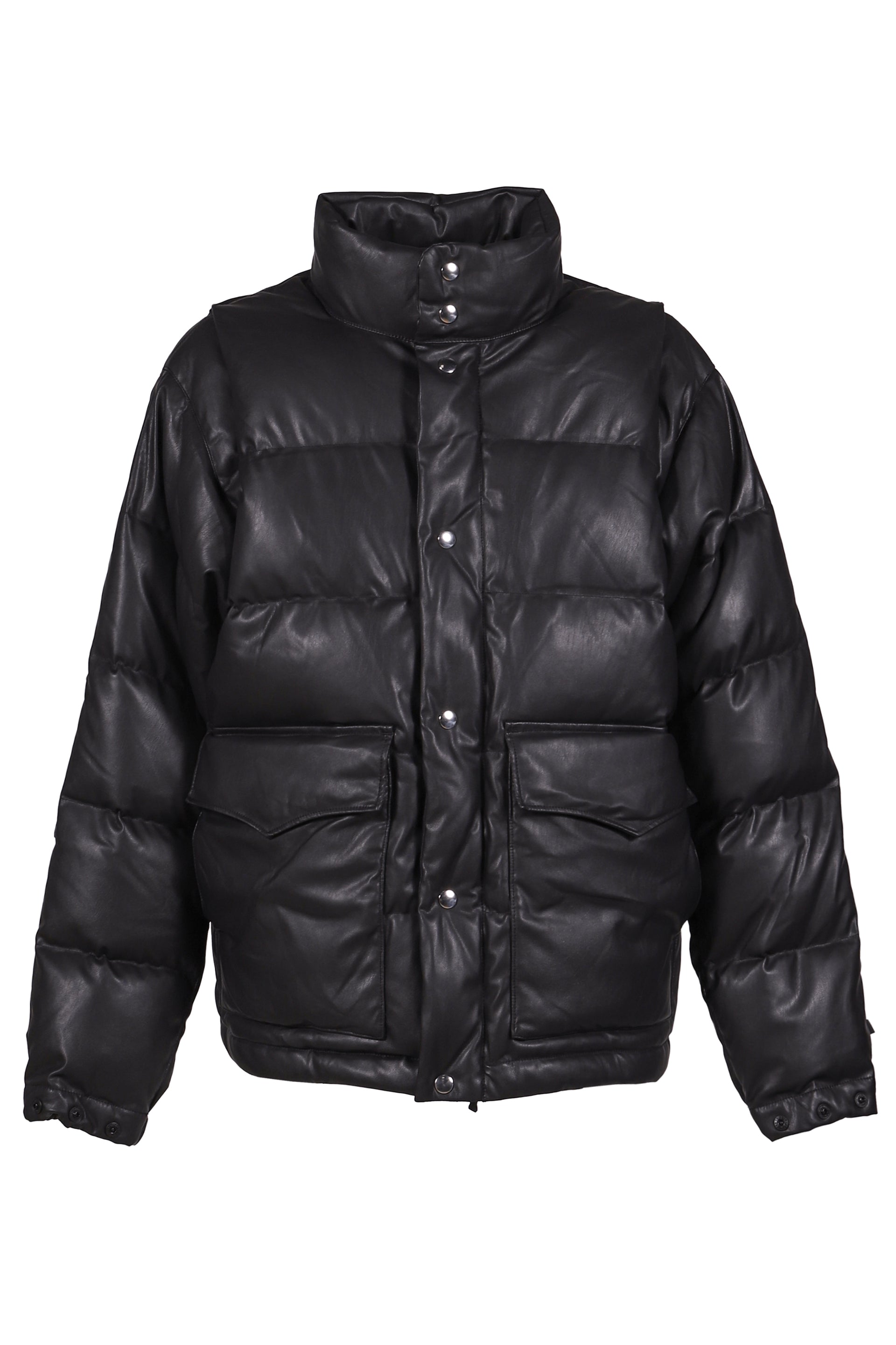 TECH 2WAY SYNTHETIC SKIN DOWN JACKET / BLK
