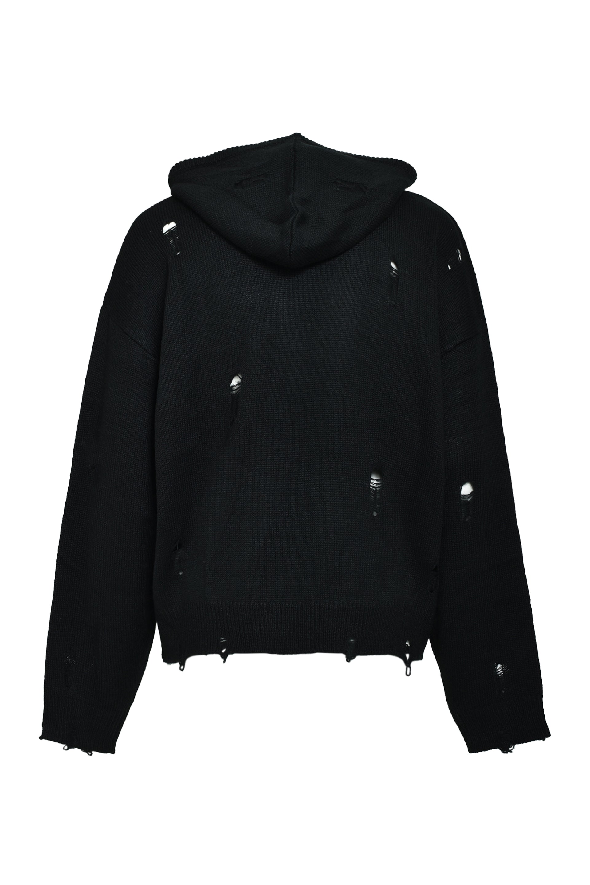 SOUTHSIDE CROSS DAMAGE MOHIR HOODIE / BLK