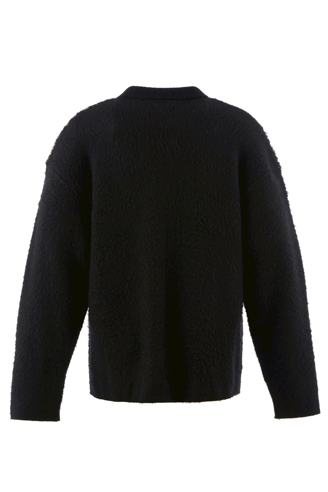 KNIT CARDIGAN/LEOPARD / BLK