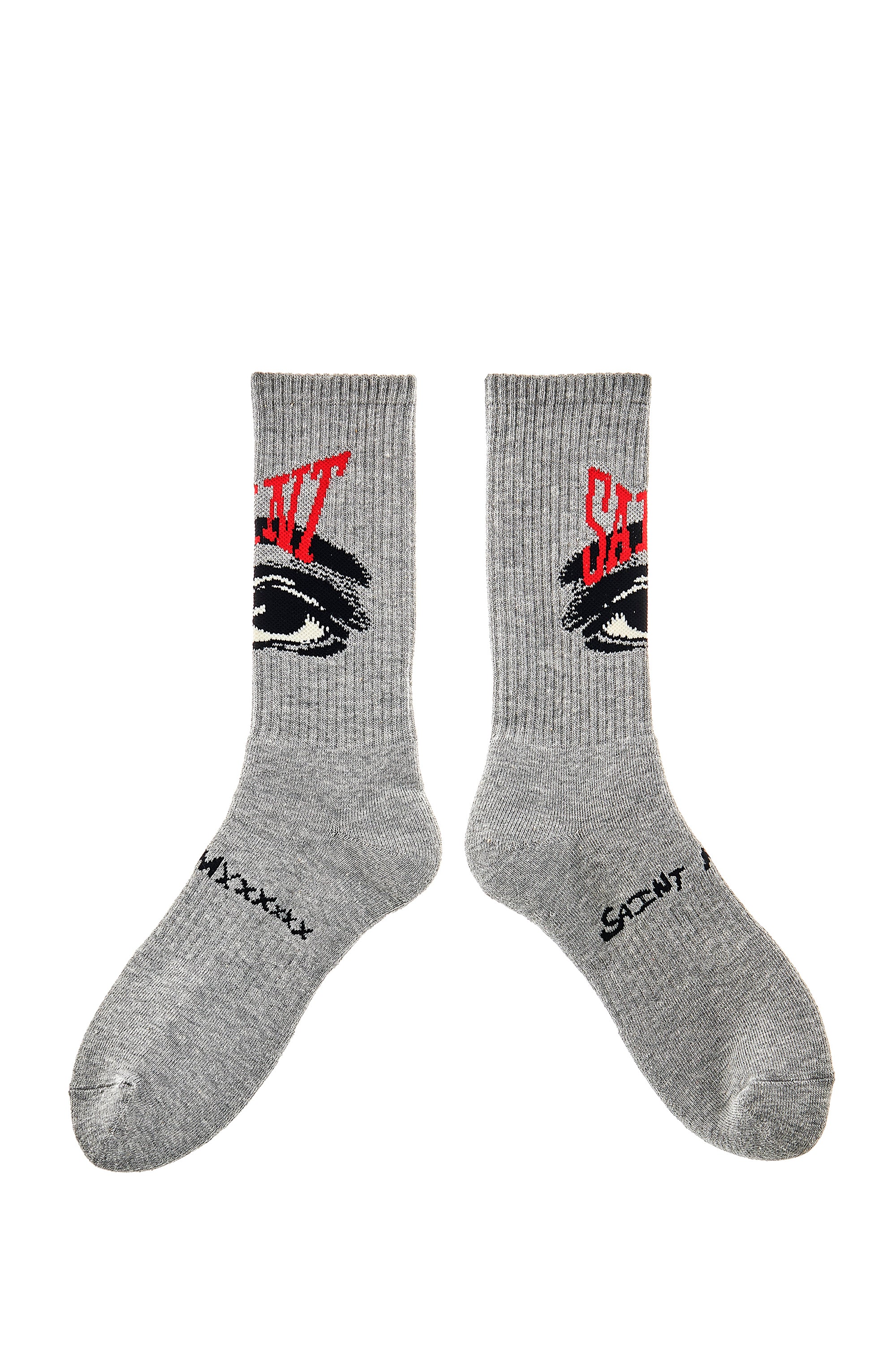 SAINT Mxxxxxx セントマイケル FW23 SOCKS/EYES / GRY - NUBIAN