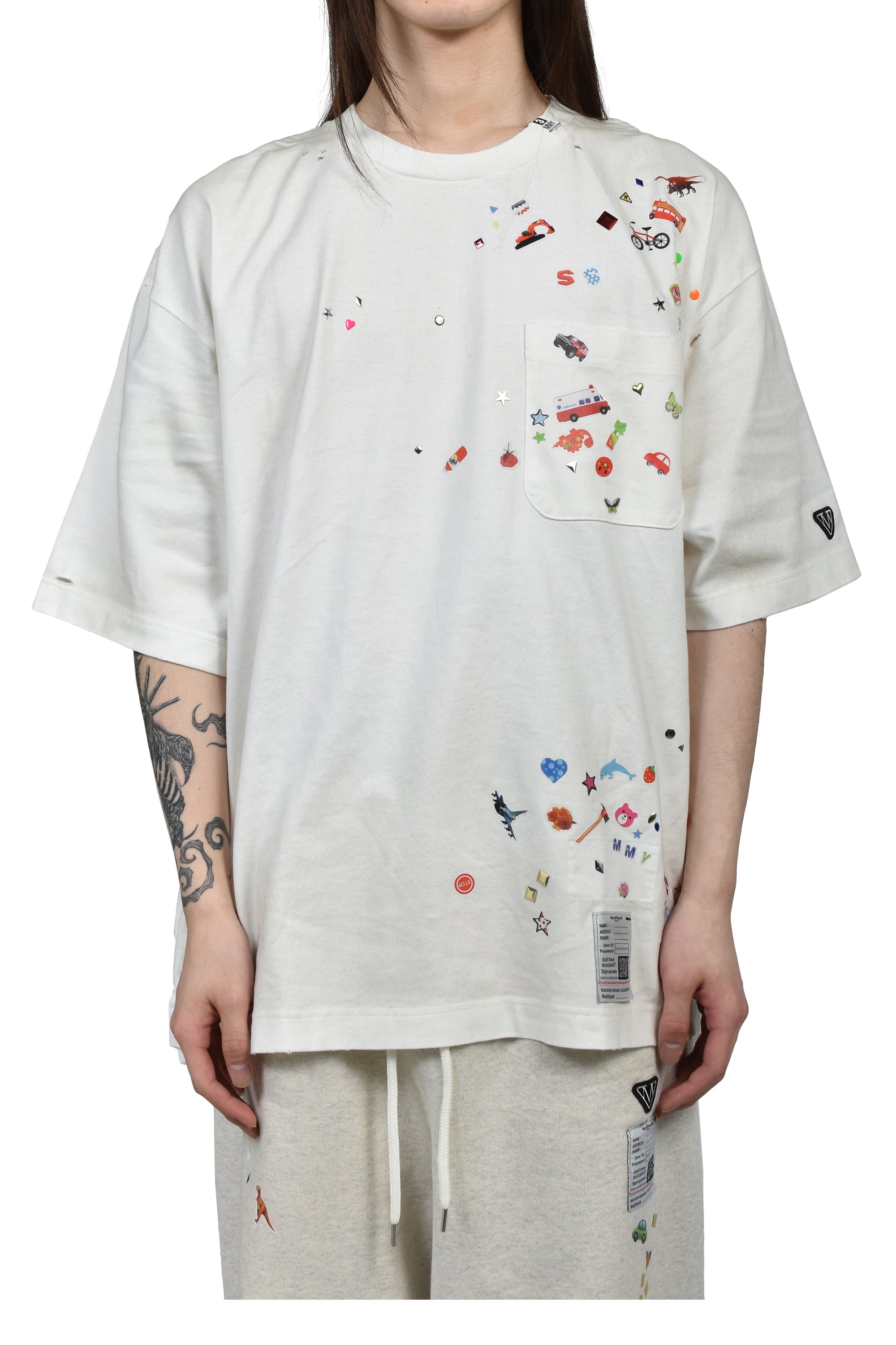 Maison MIHARA YASUHIRO メゾンミハラヤスヒロ KIDS STICKER TEE / WHT 