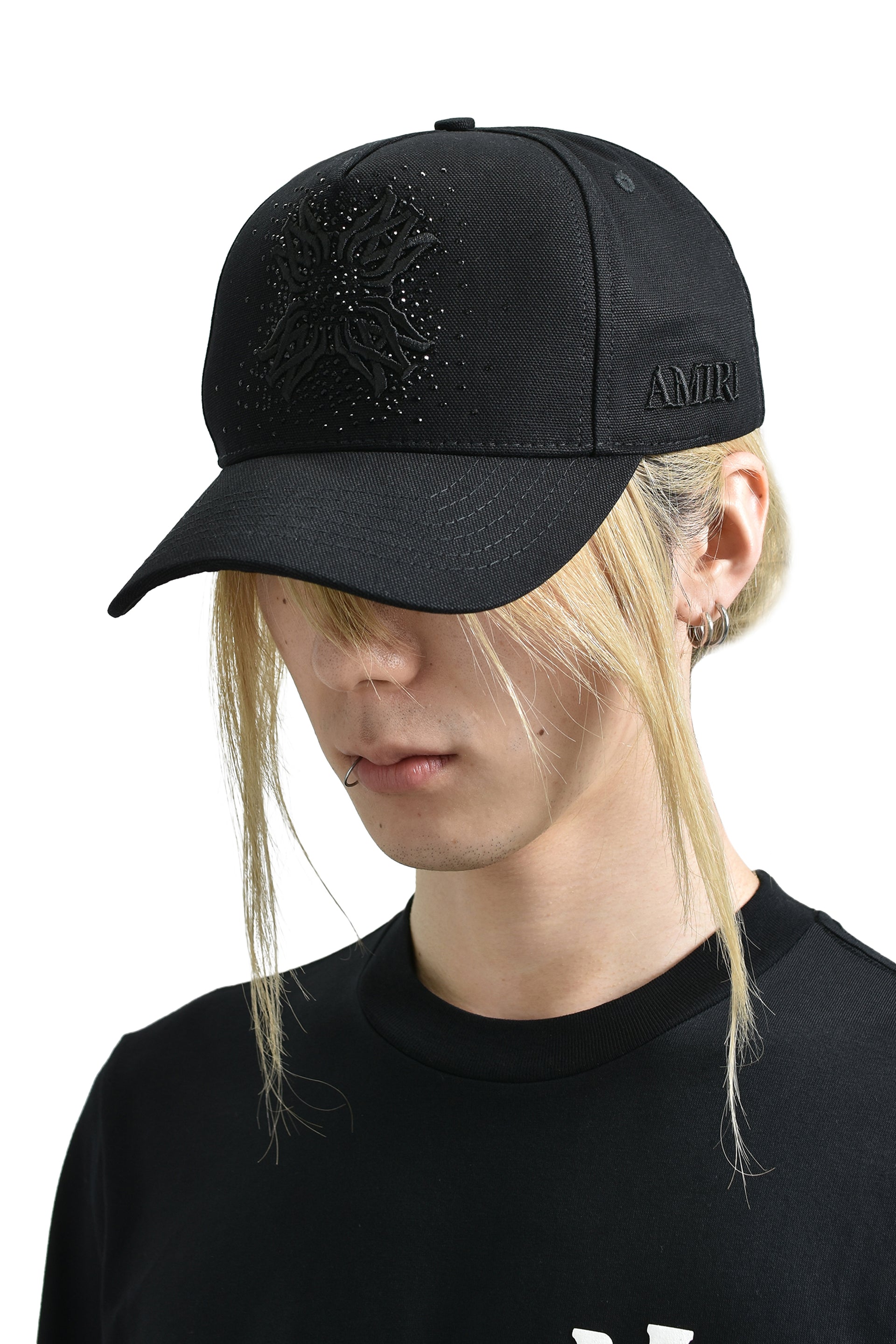 AMIRI MA QUAD CRYSTAL CANVAS HAT / BLK