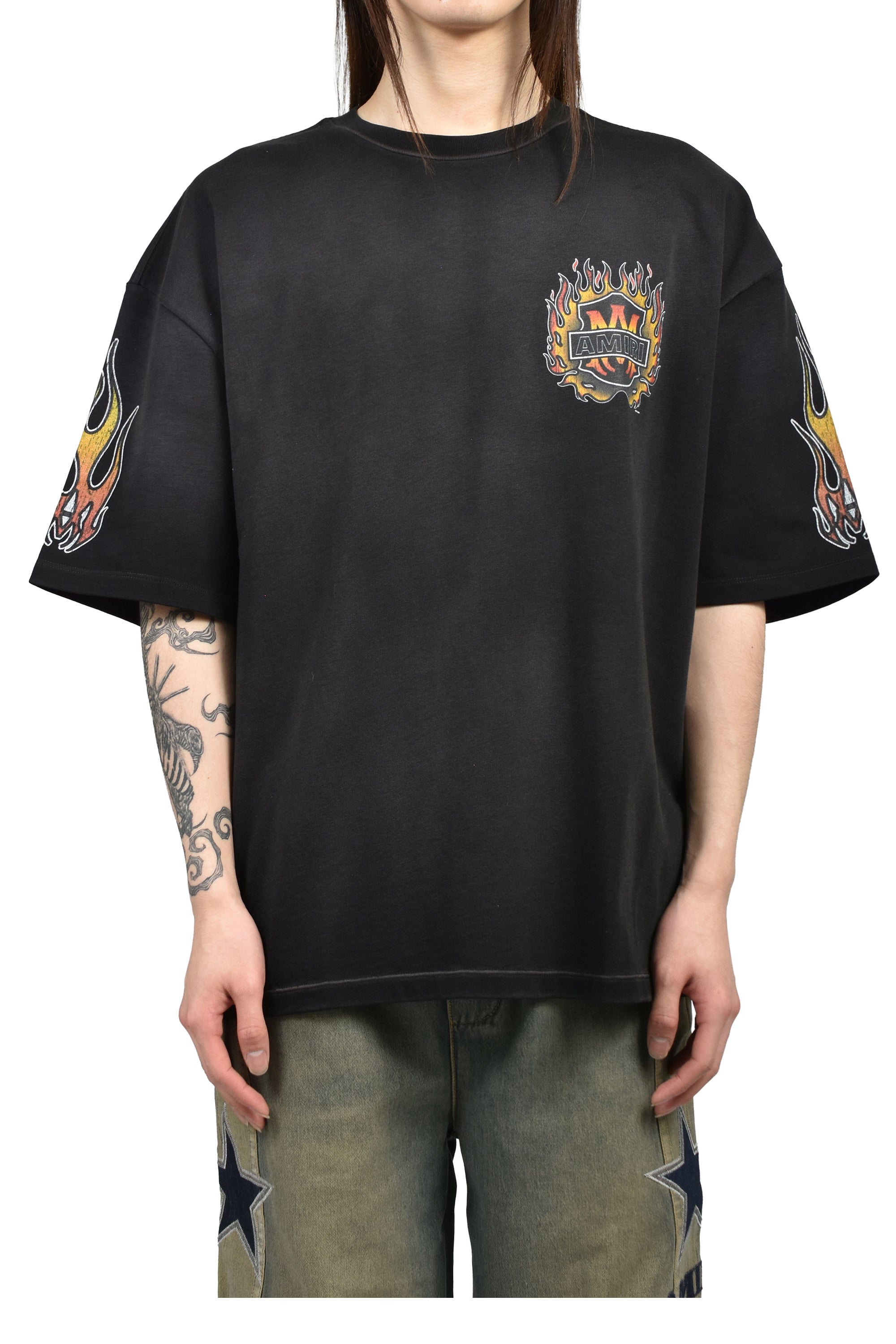AMIRI Amiri SS26 MA FLAMES OS TEE / BLK - NUBIAN Nubian