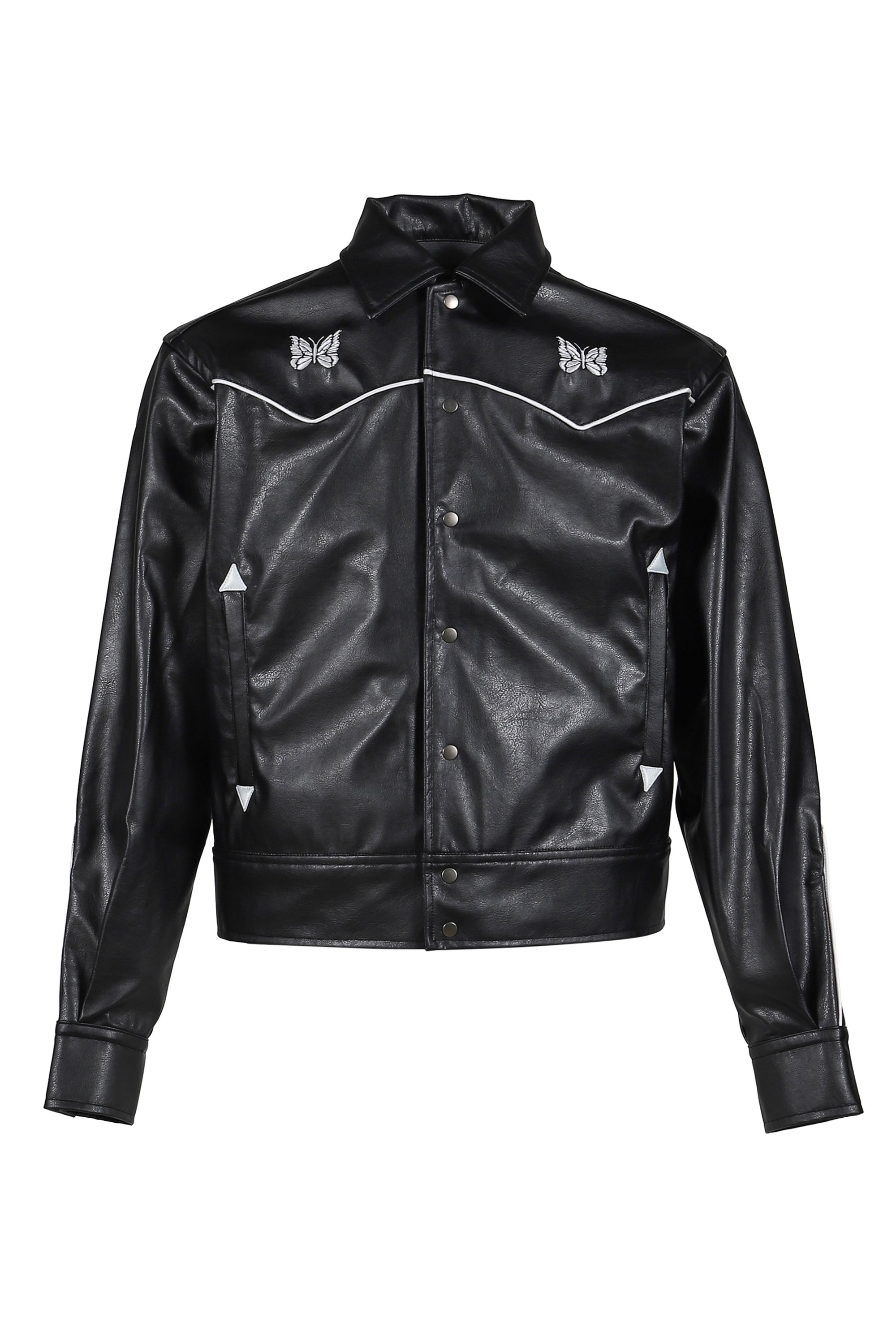 PIPING COWBOY JACKET - SYNTHETIC LEATHER (EXCLUSIVE) / BLK