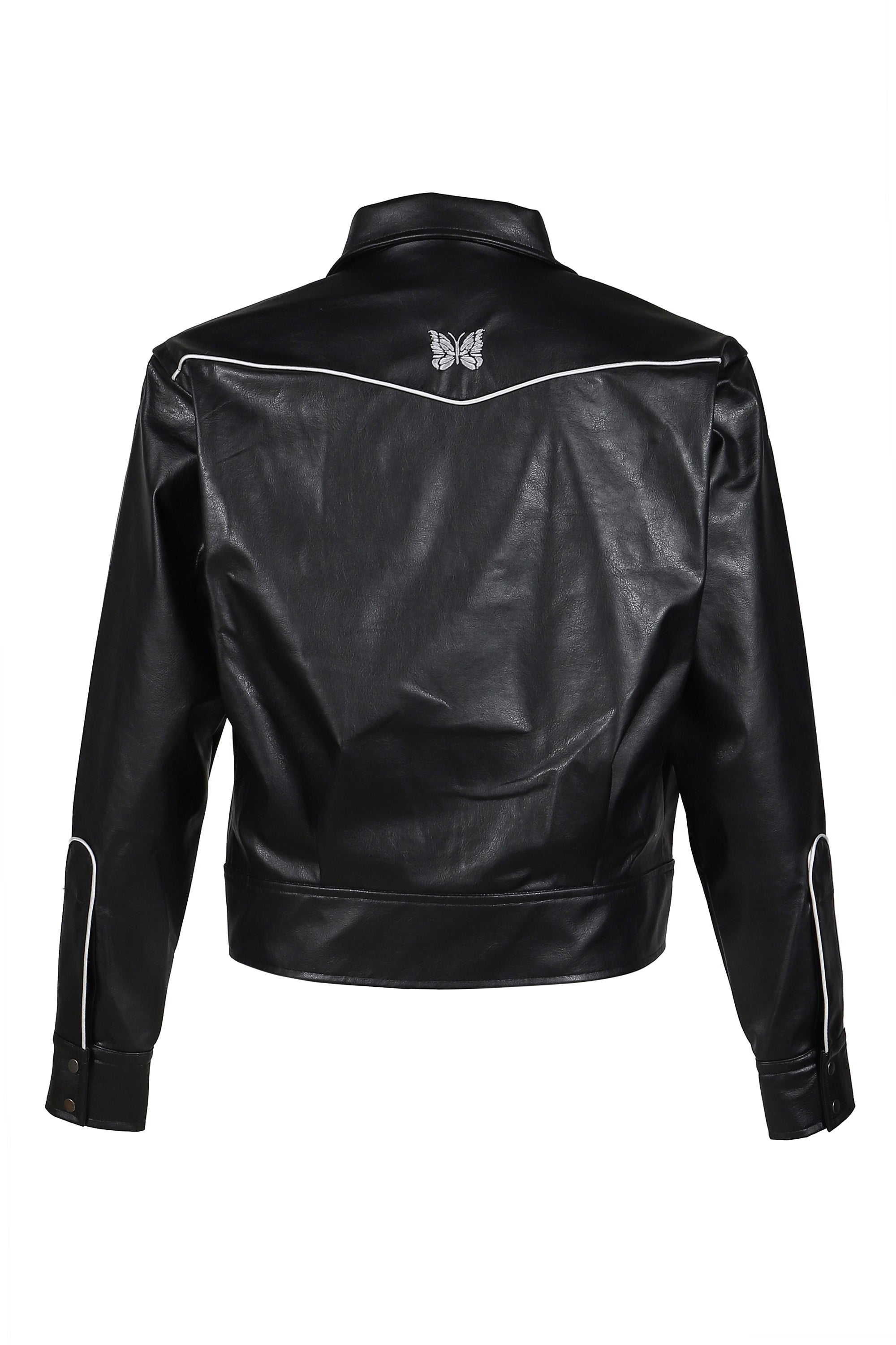 PIPING COWBOY JACKET - SYNTHETIC LEATHER (EXCLUSIVE) / BLK