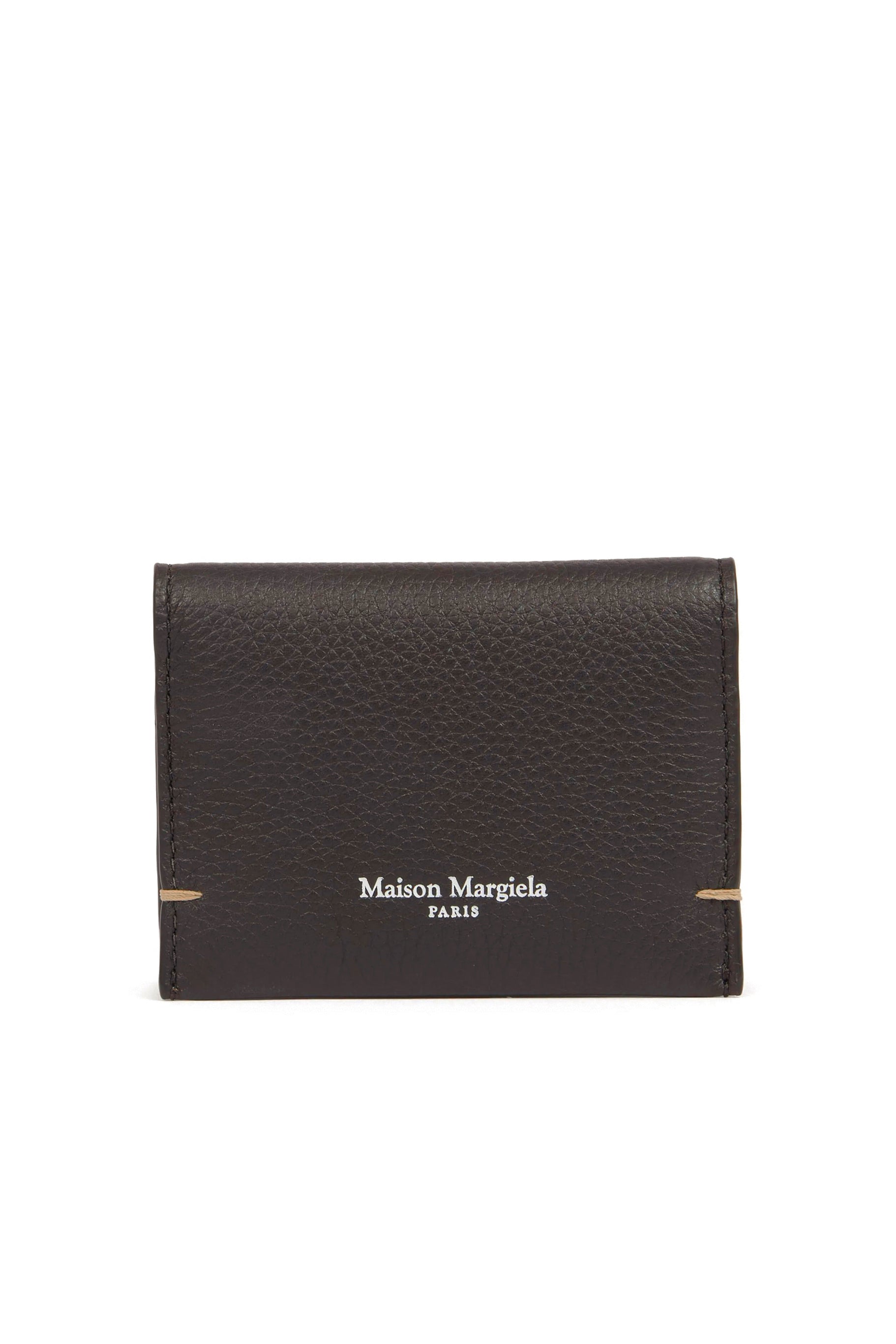 Maison Margiela SS25 CARD HOLDER 2 SMALL / WALNUT/BLK/BLK - NUBIAN