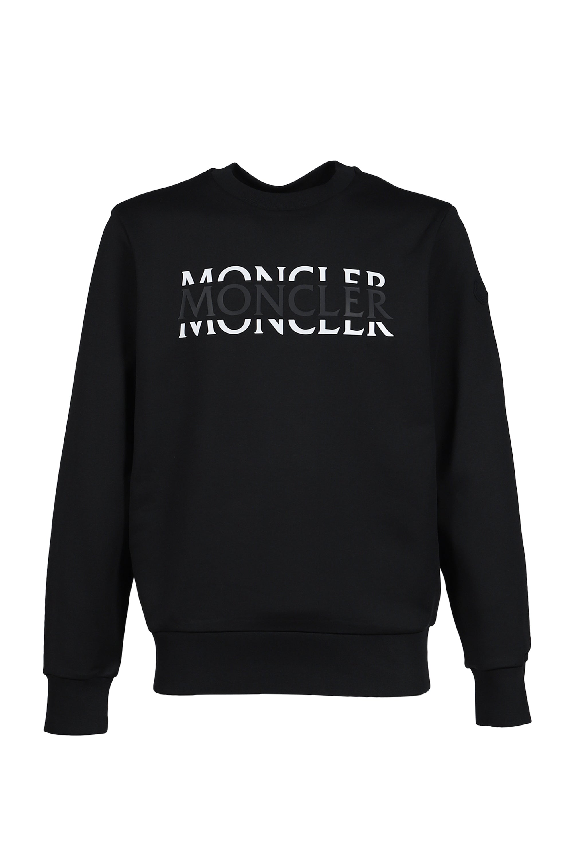 MONCLER Moncler SS26 FRONT LOGO CREWNECK / 999 BLK - NUBIAN