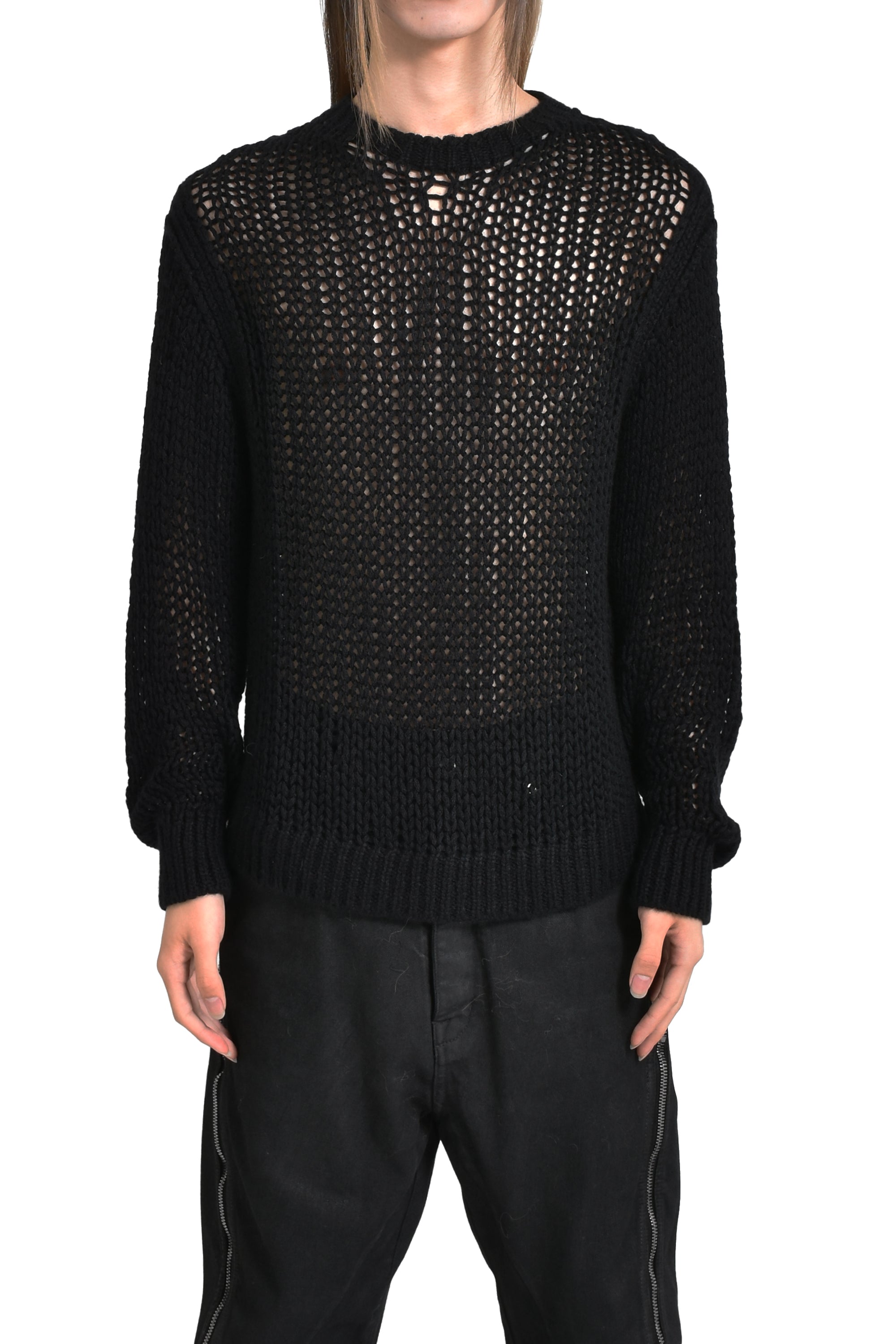 Rick Owens OVERSIZED LS ROUND NECK / BLK