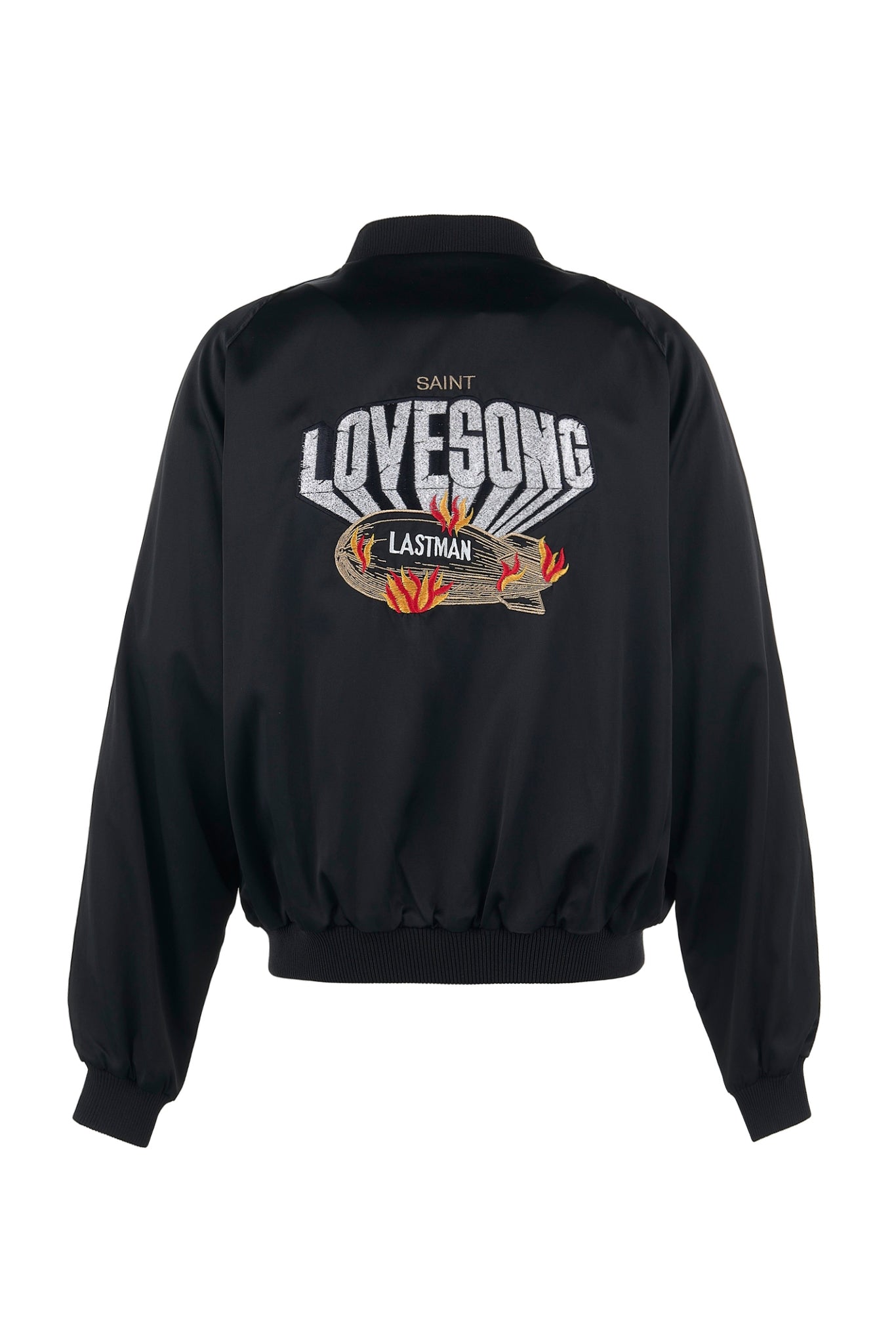 SAINT Mxxxxxx × LASTMAN LM_SATIN JACKET/LOVE SONG / BLK