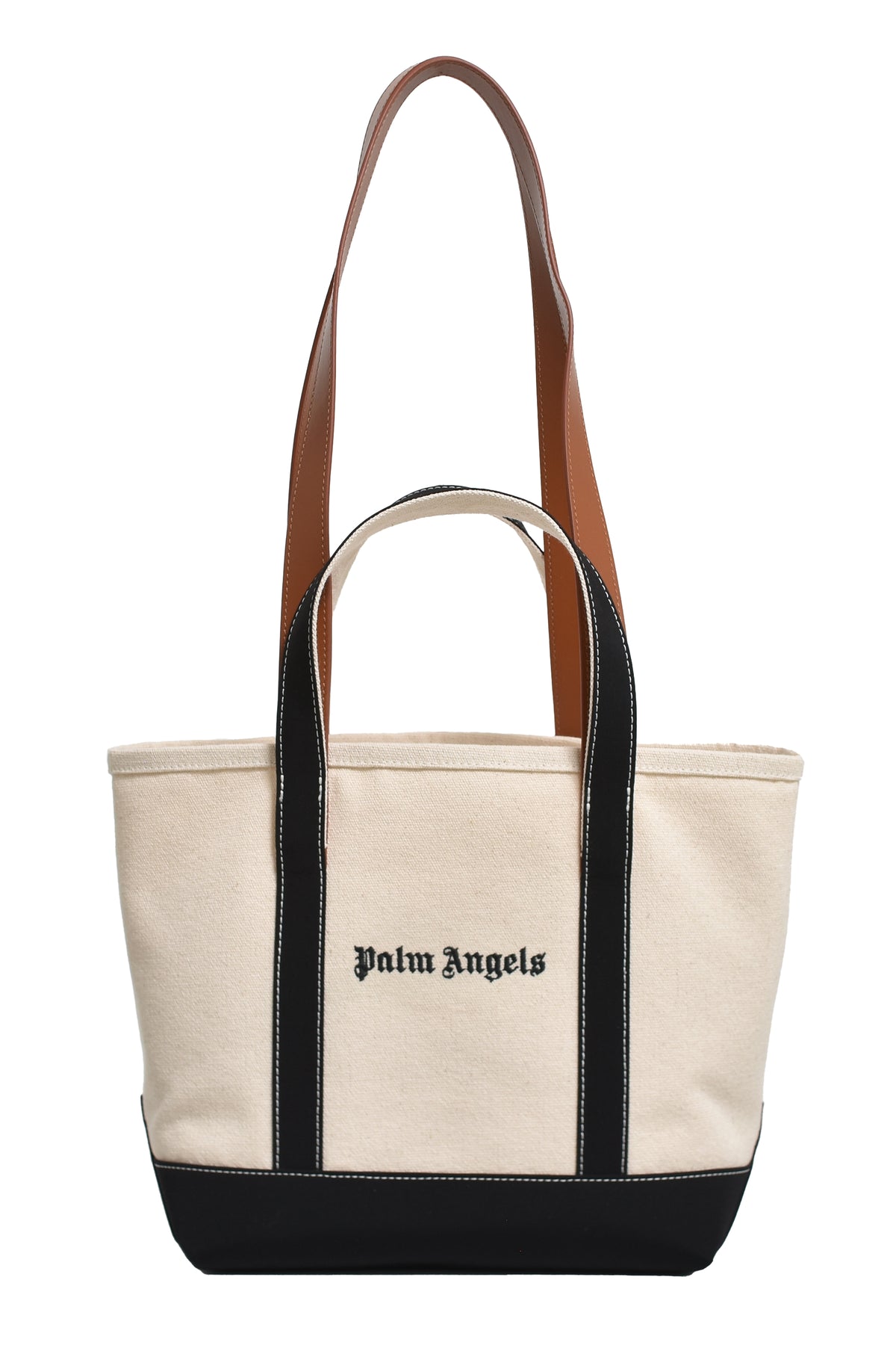 Palm Angels LOGO CANVAS TOTE / OFFWHT BLK