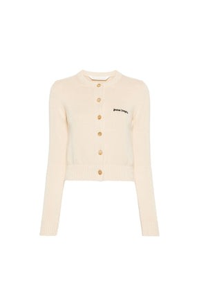 CLASSIC LOGO FITTED CARDIGAN / OFF WHT BLK
