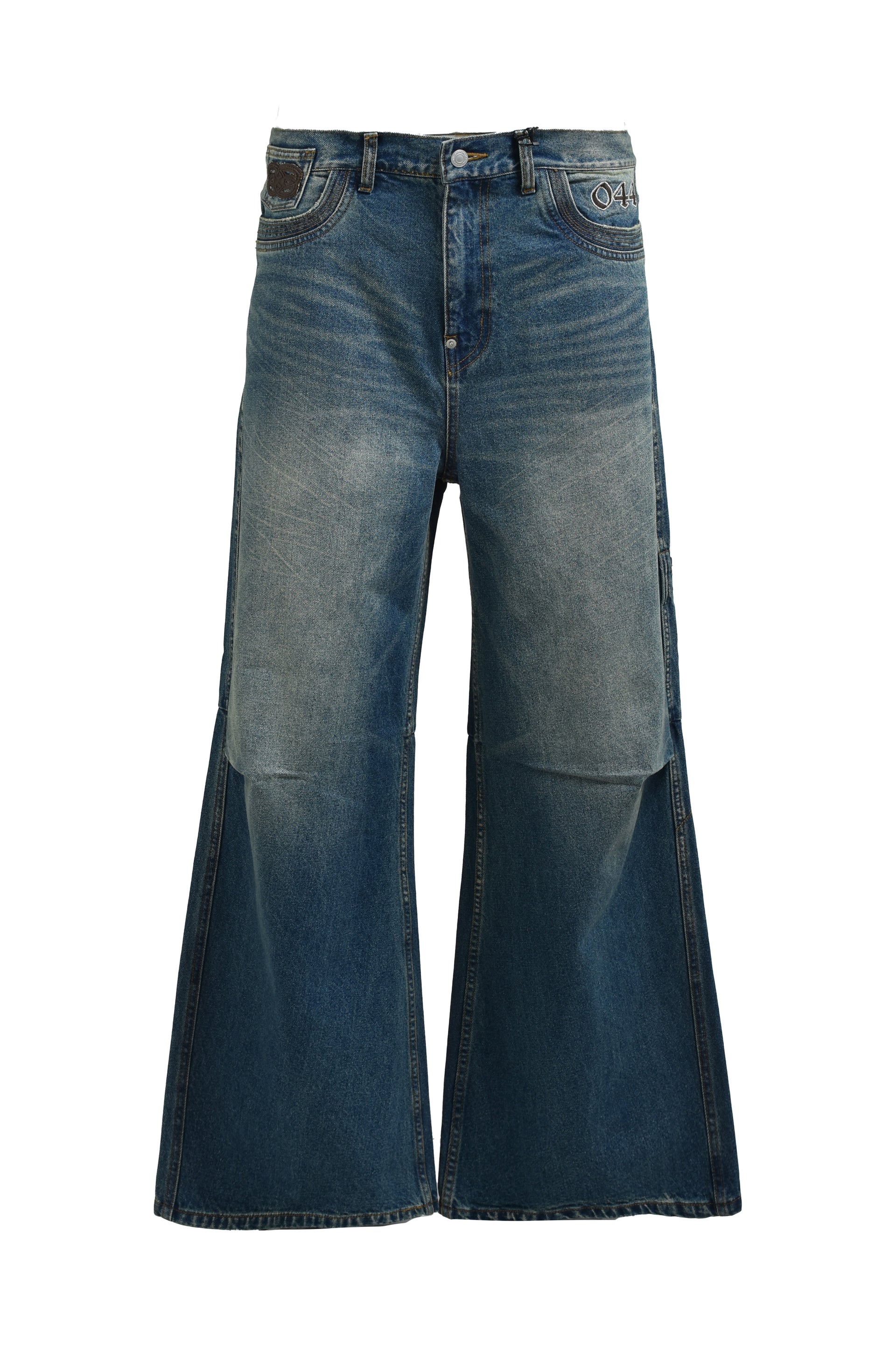 CHAIN EAGLE PATCH DENIM PANTS / IND