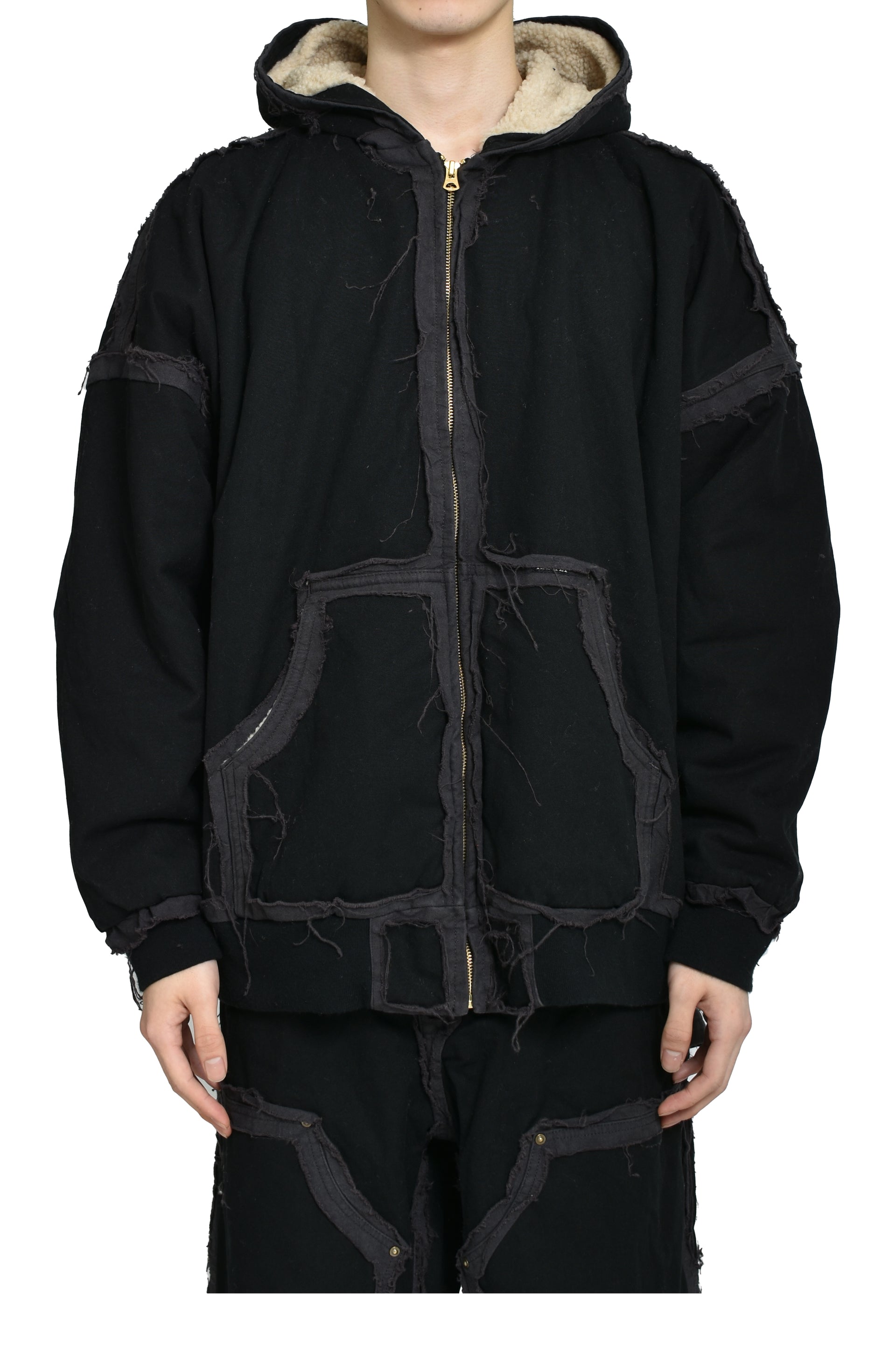 BLACKMEANS × KAMIYA DECONSTRUCTED ZIP PARKA / BLK