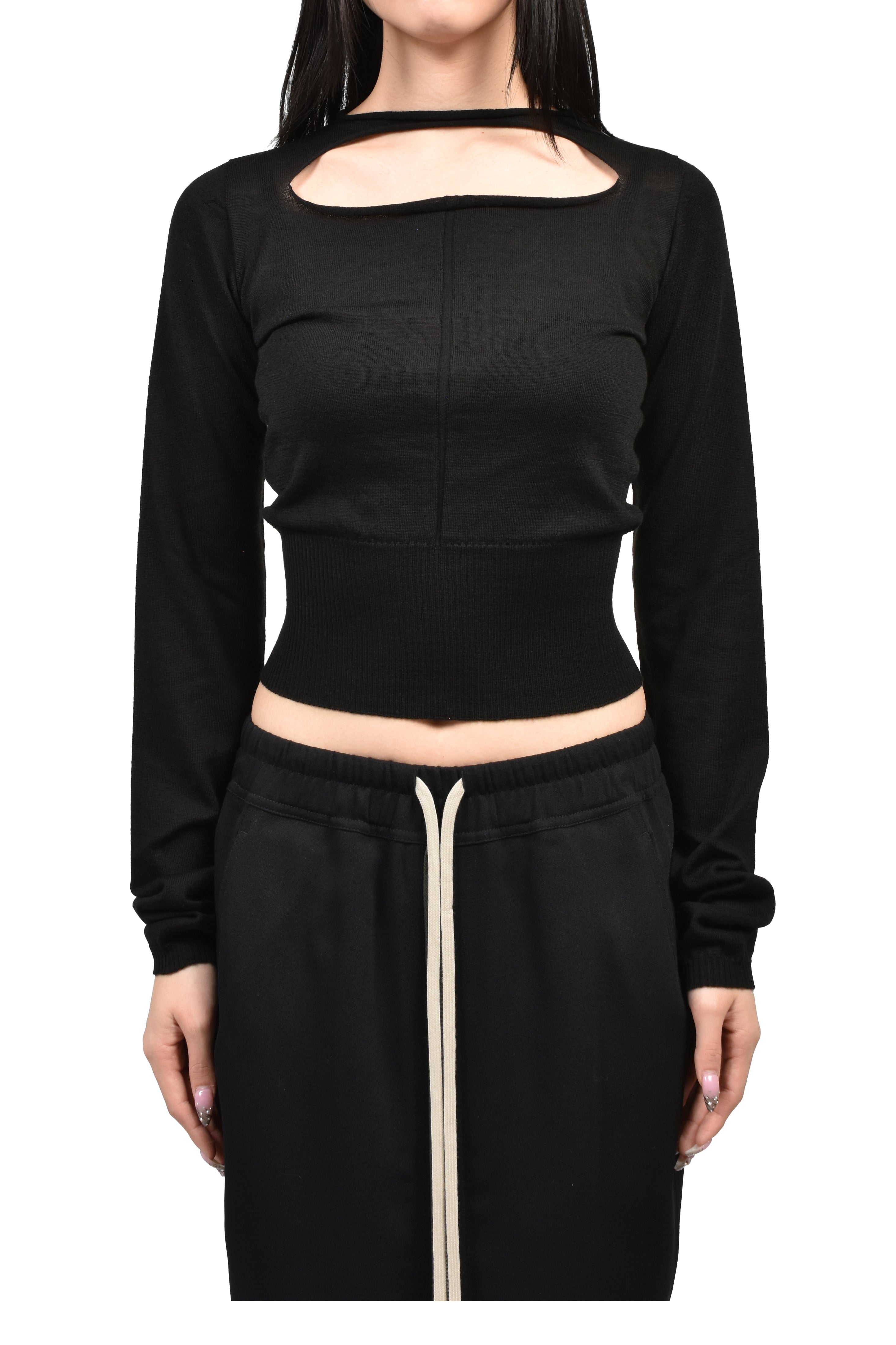 Rick Owens アシメントリートップス Rick Owens リックオウエンス SS26 TEMPLE CROPPED PULL / BLK