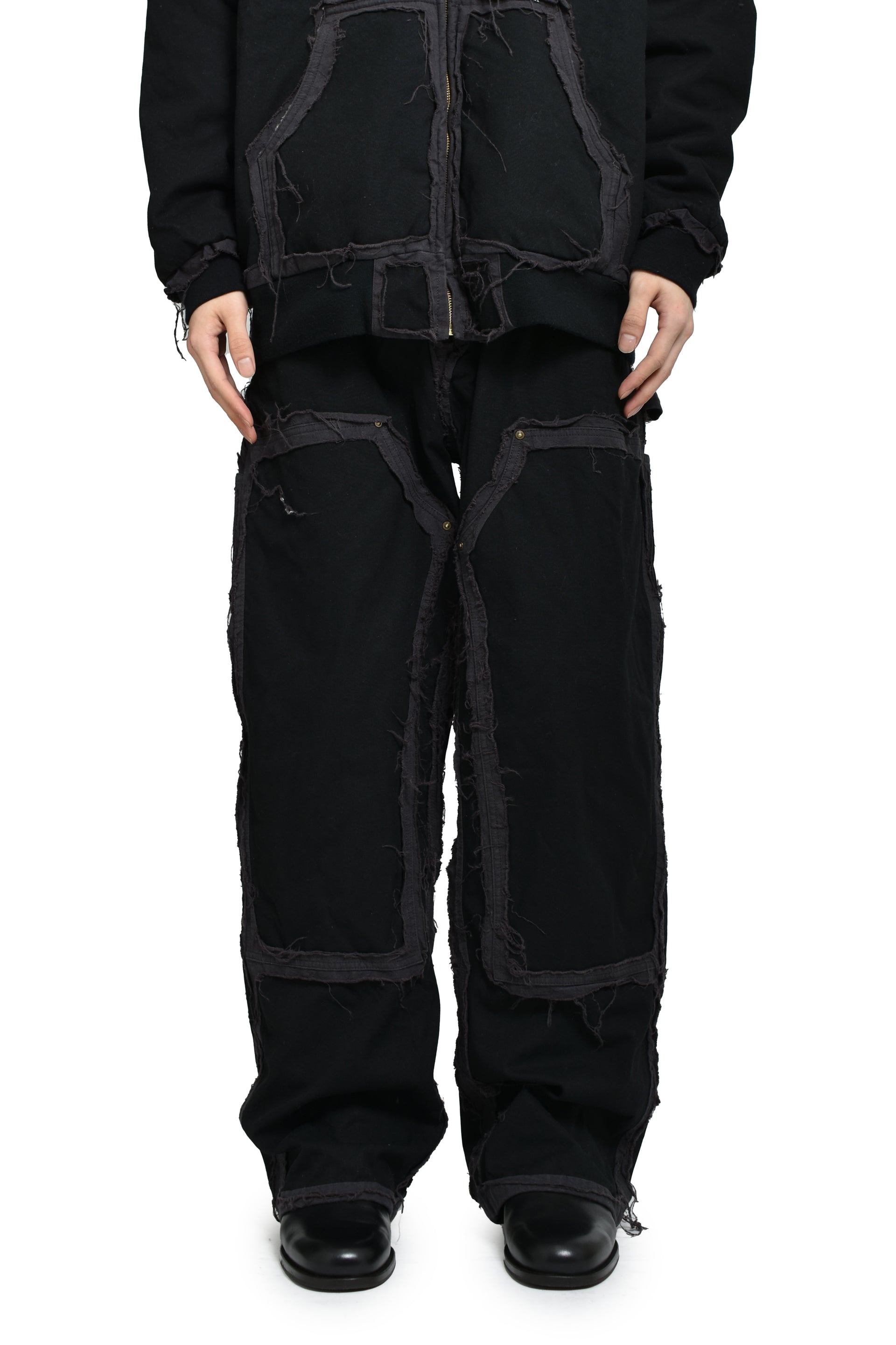 BLACKMEANS × KAMIYA DECONSTRUCTED PAINTER PANTS / BLK
