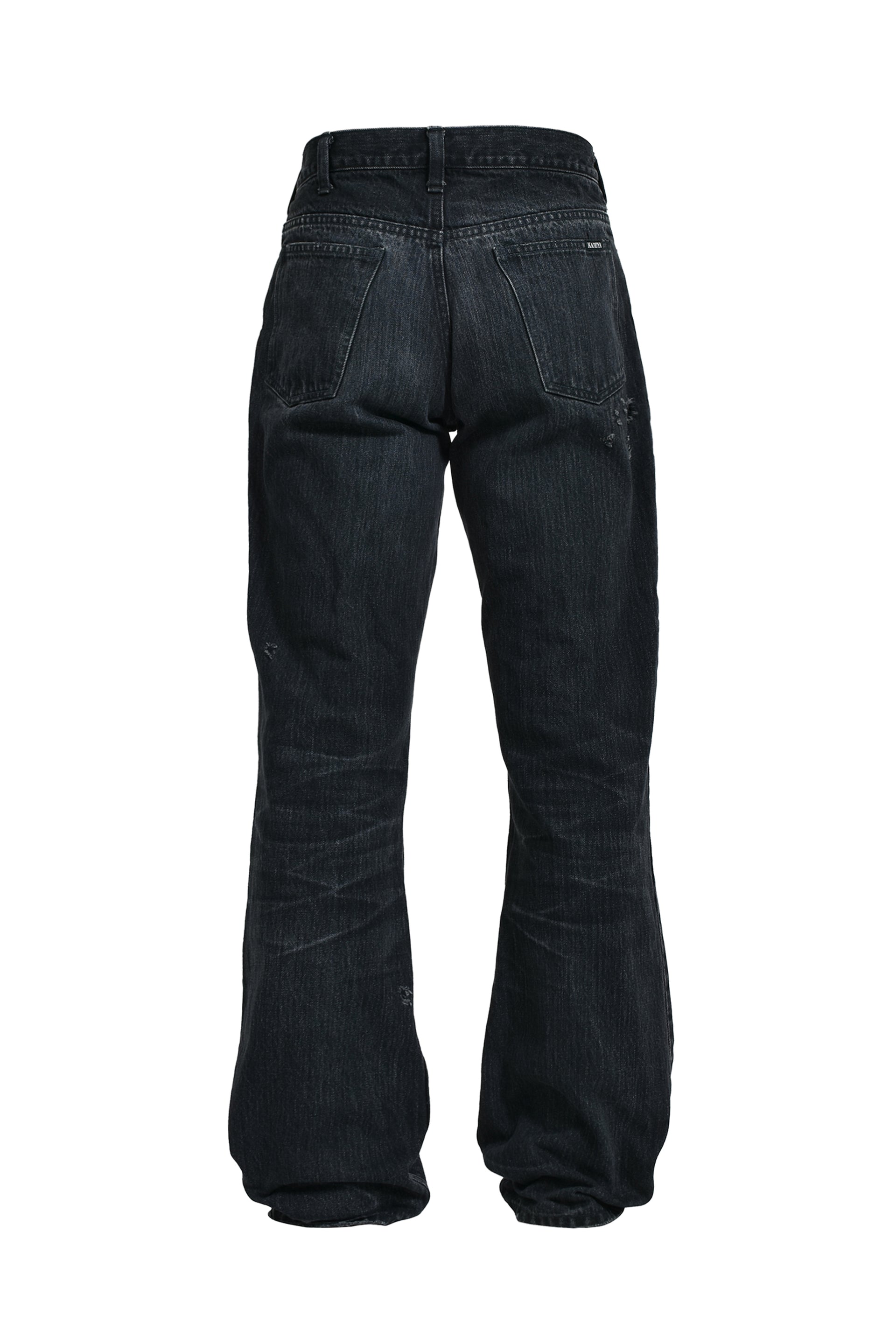 KAMIYA DENIM FLARE PANTS / BLK