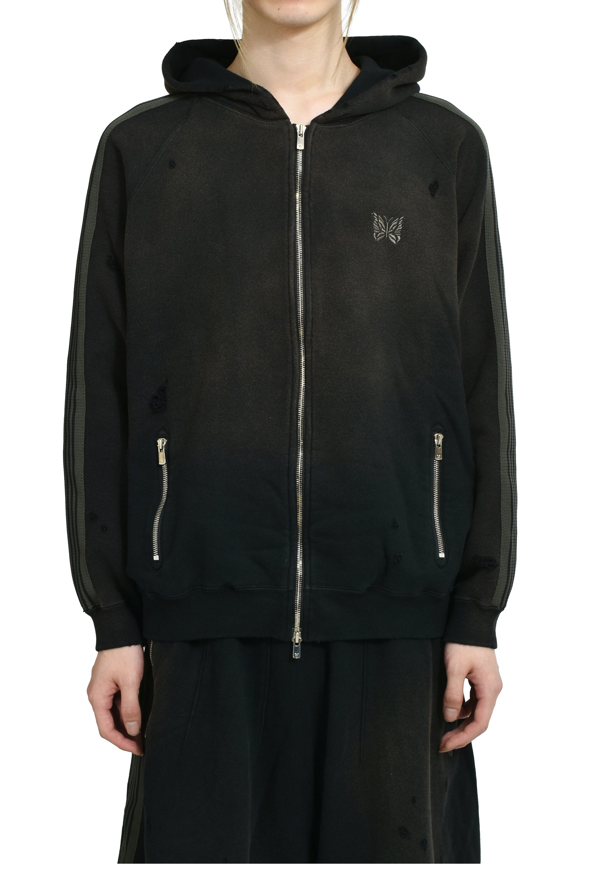 ZIPPED TRACK HOODY(EXCLUSIVE) / BLK