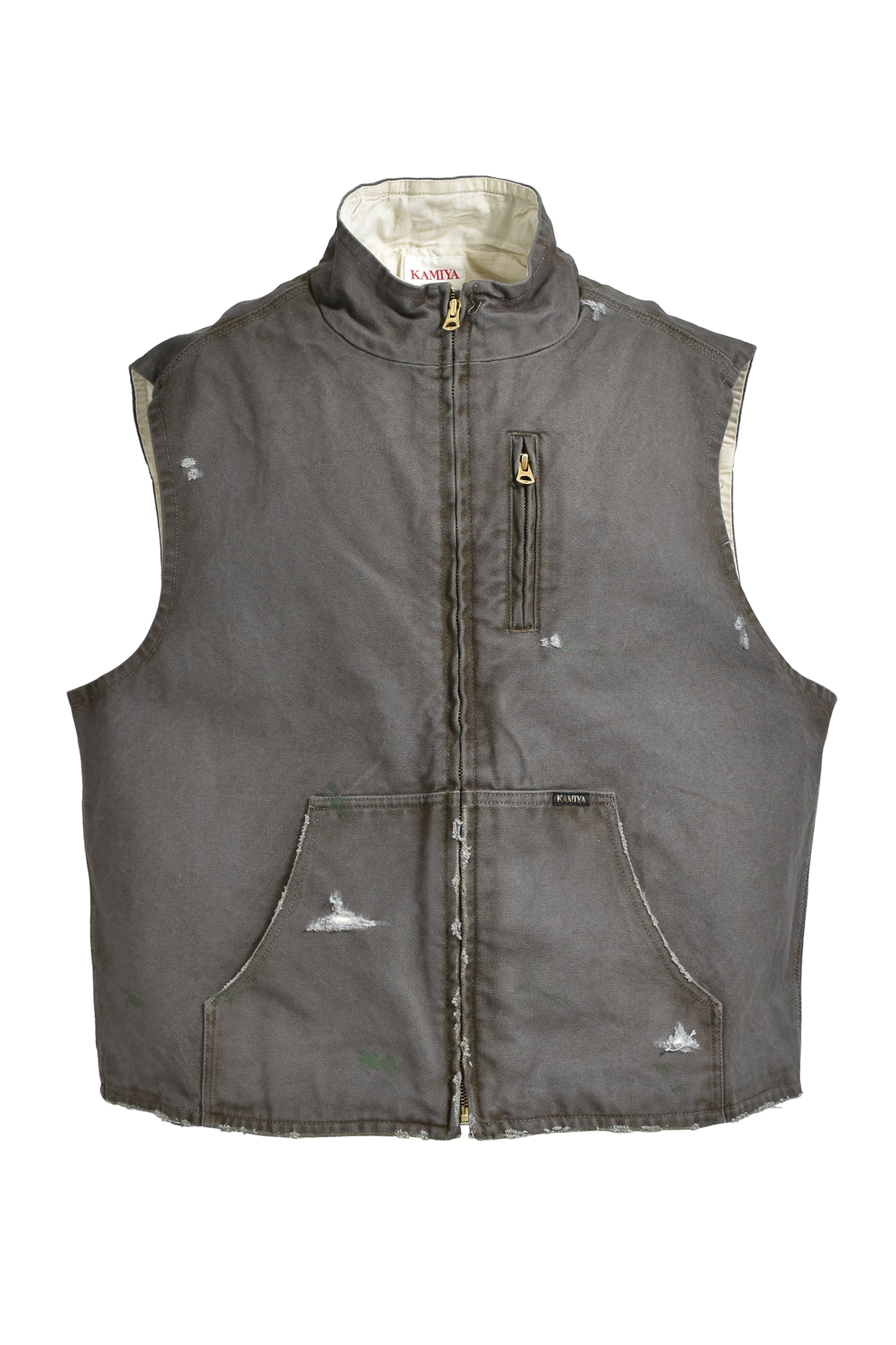 KAMIYA BORO DUCK VEST / GRY