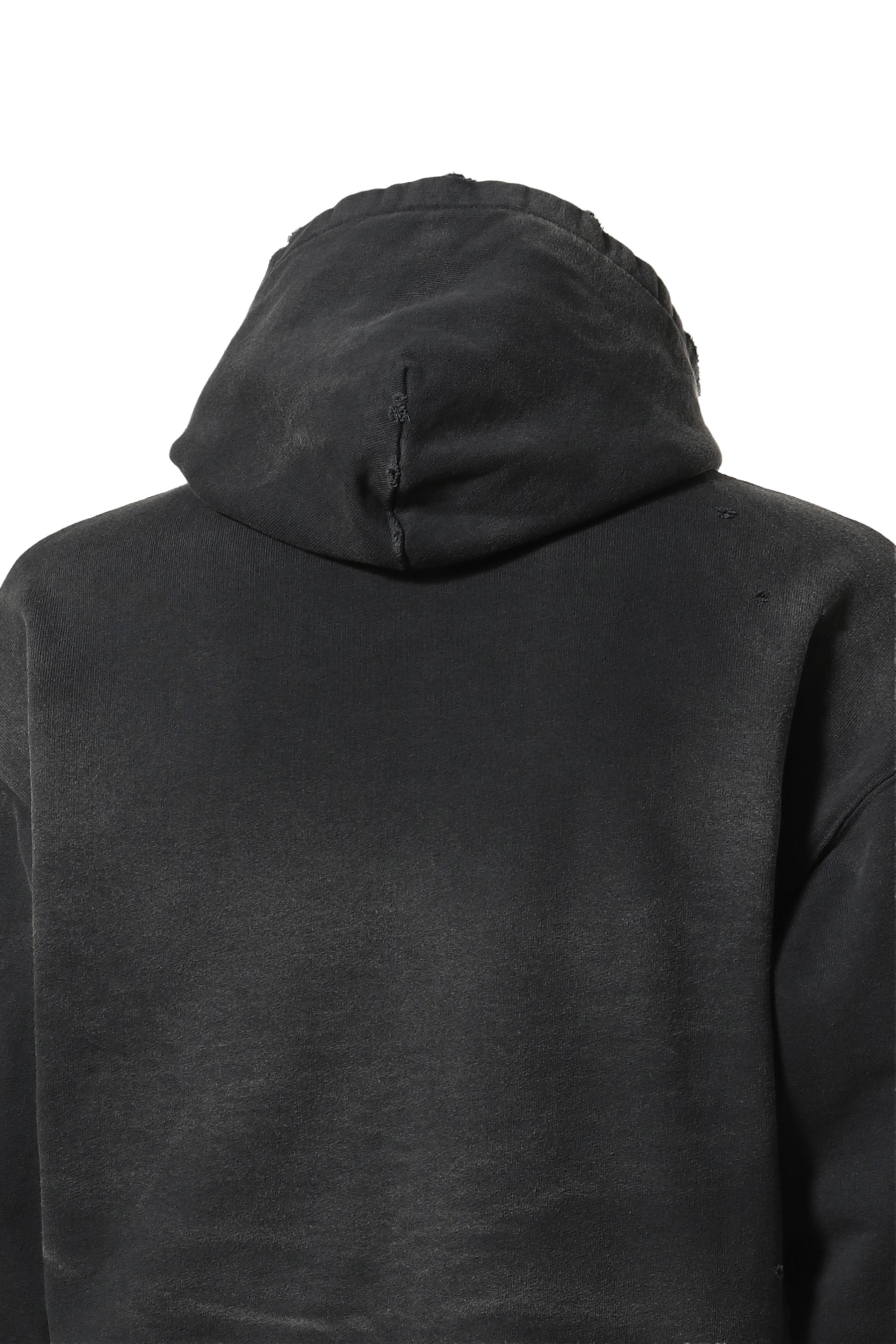 SMALL BREACHED ZIP-UP HOODIE / BLK