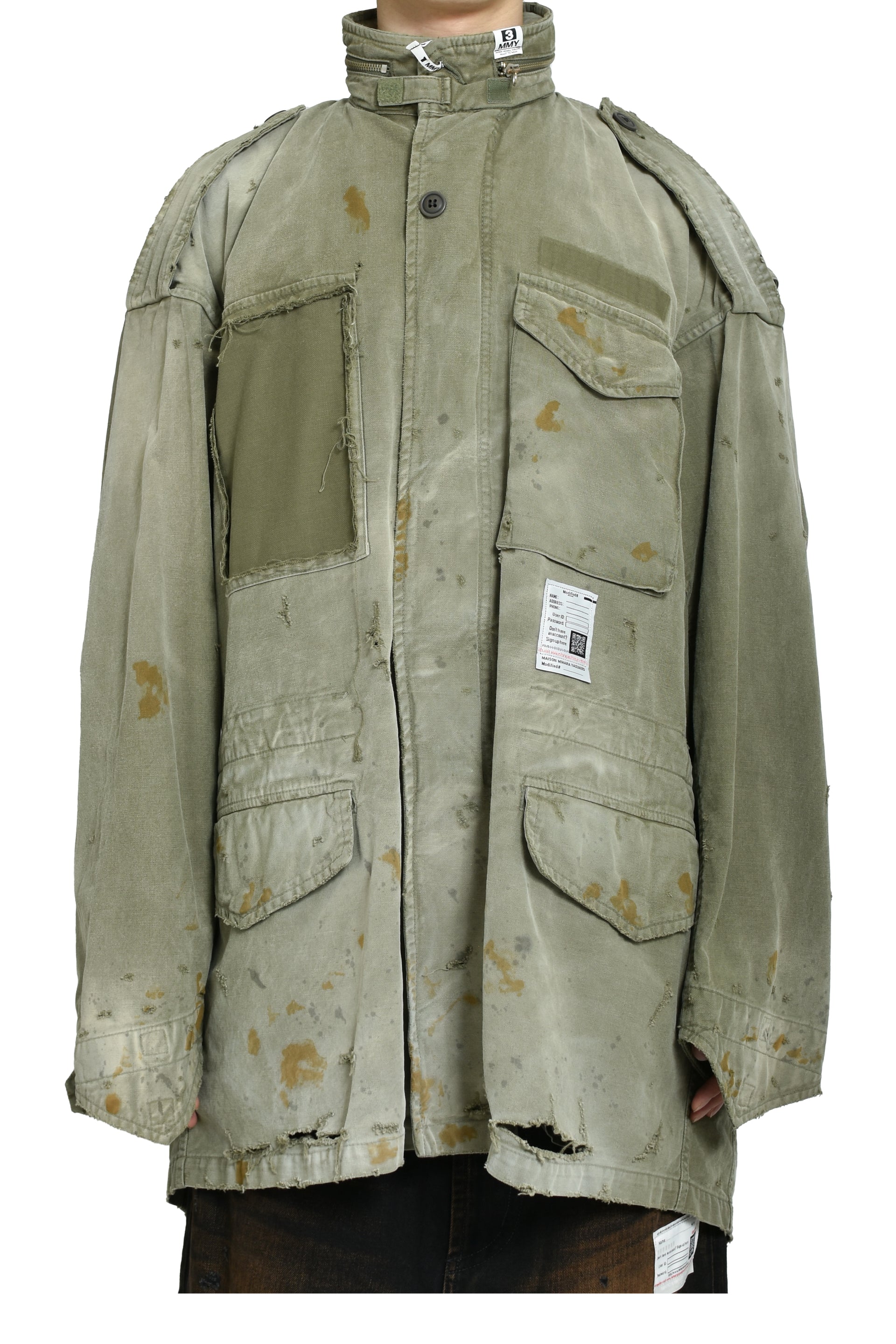 DISTRESSED M-65 JACKET / KHA