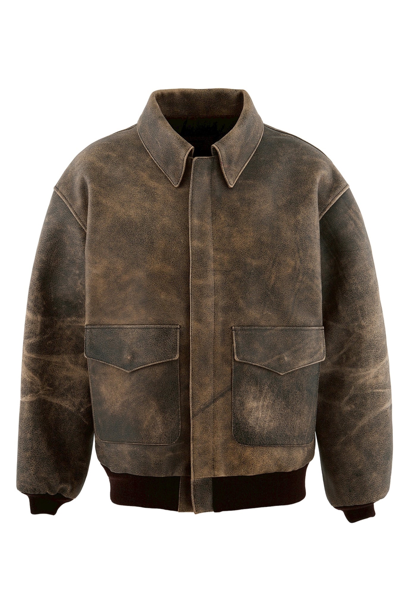 SRYM_LEATHER A2 JKT//BROWN / BRW