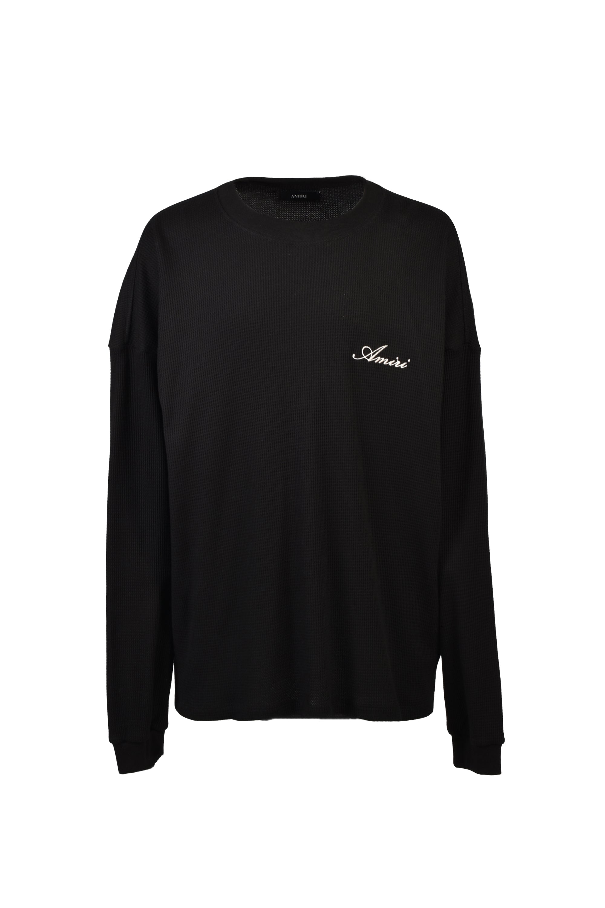 AMIRI アミリ FW26 SMOKING WOLF OS WAFFLE CREW / BLK - NUBIAN ヌビアン