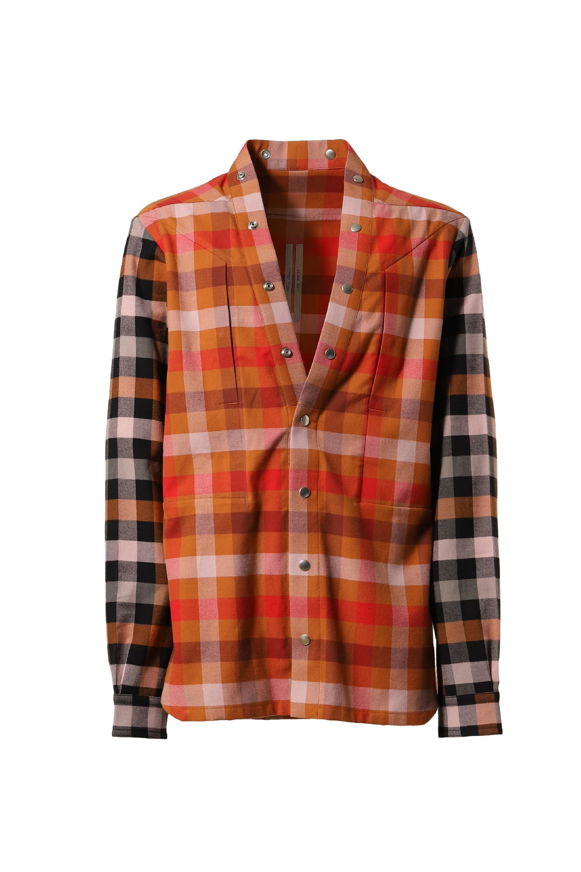 Rick Owens LARRY FOGPOCKET SHIRT / CLAY PLAID BLK PLAID