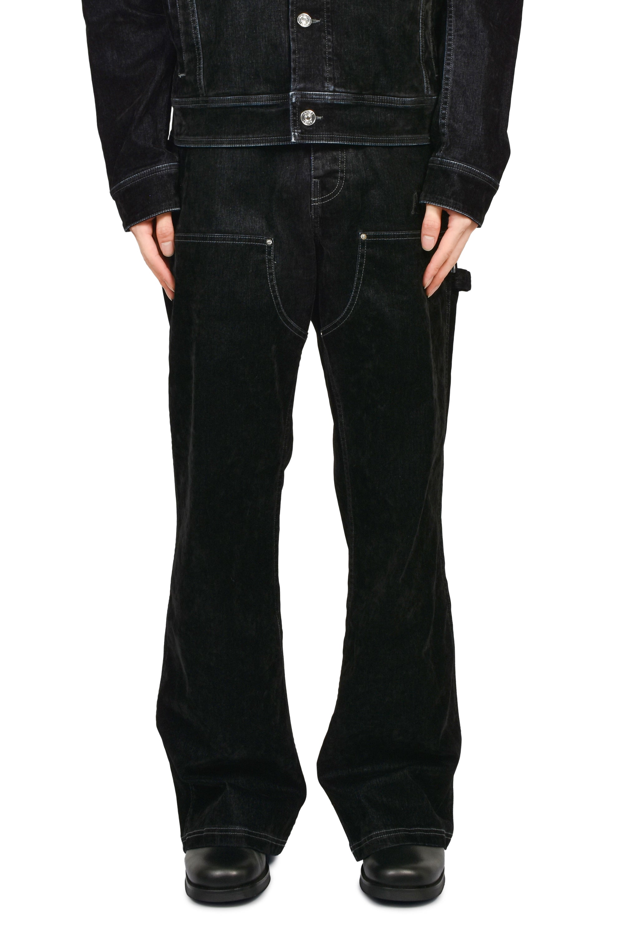 AMIRI アミリ ワイド ストレート デニム AMIRI アミリ FW26 FLOCK DENIIM CARPENTER JEAN / BLK - NUBIAN ヌビアン