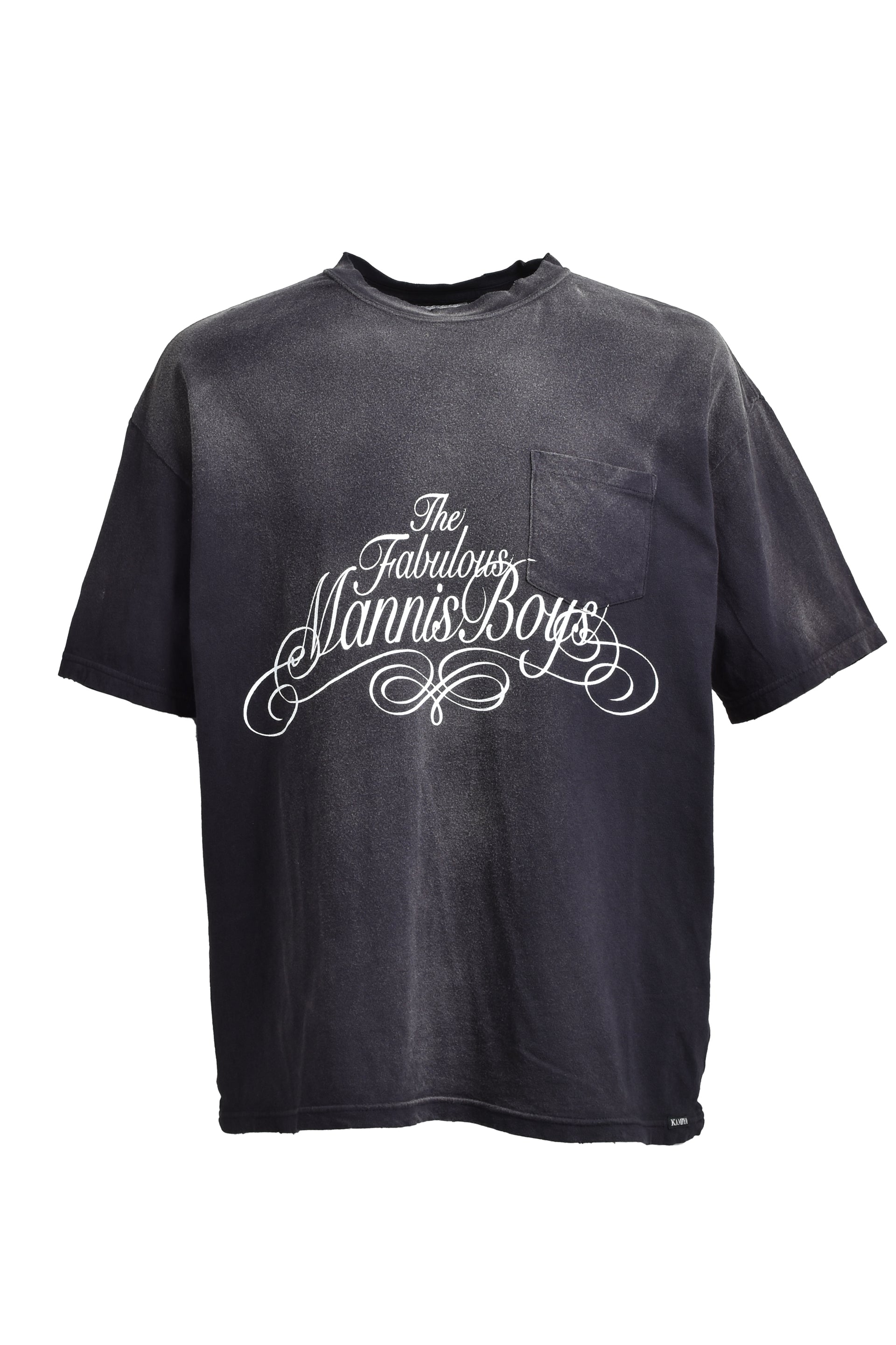 KAMIYA DISTRESSED POCKET TEE / BLK