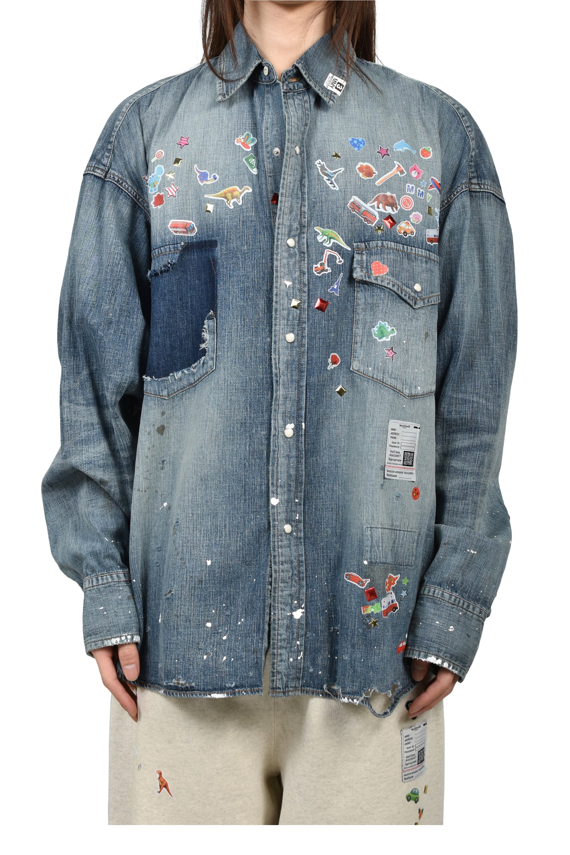 Maison MIHARA YASUHIRO メゾンミハラヤスヒロ DENIM SHIRTS W STICKER