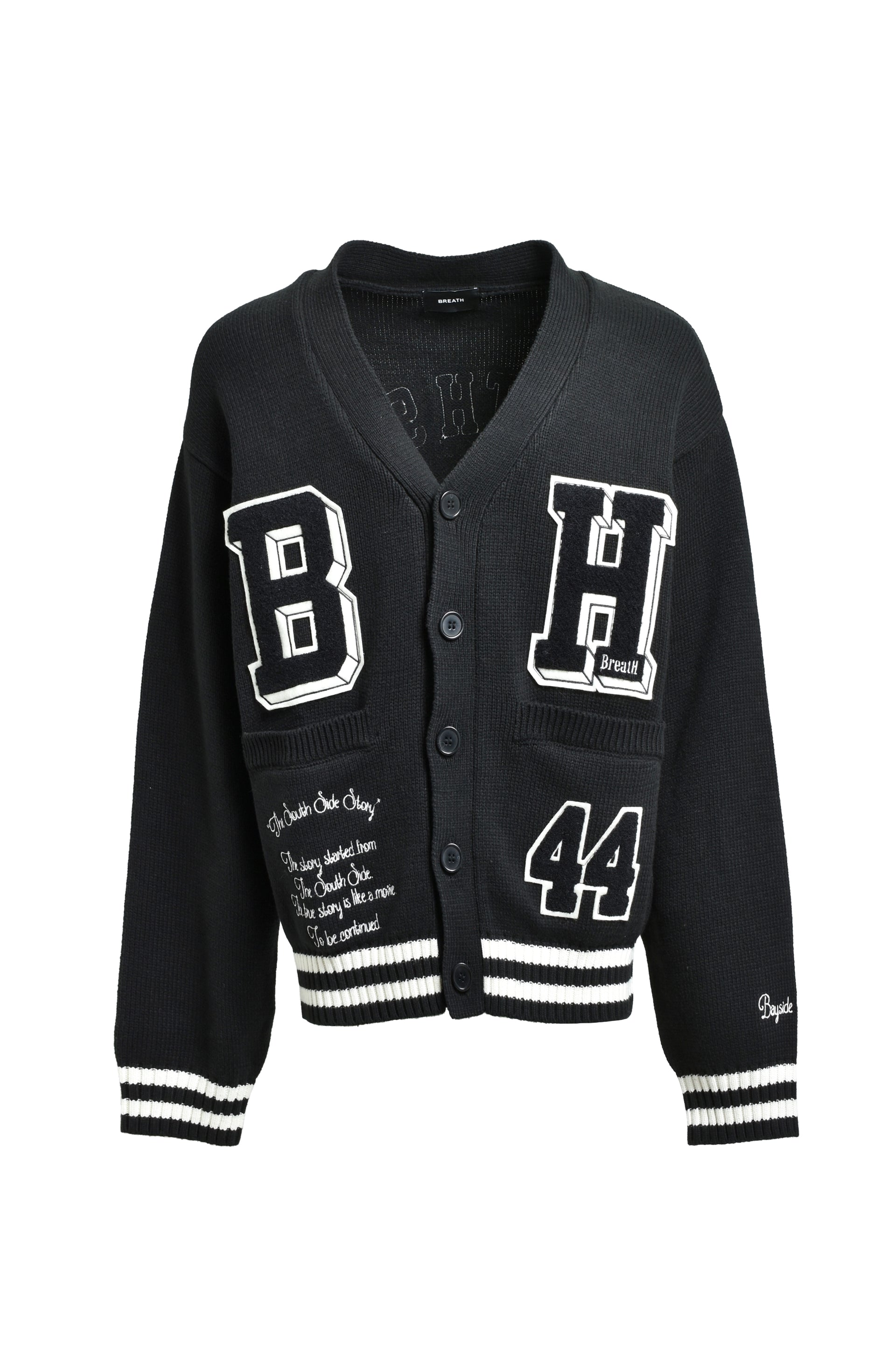 BH PATCH KNIT CARDIGAN / BLK