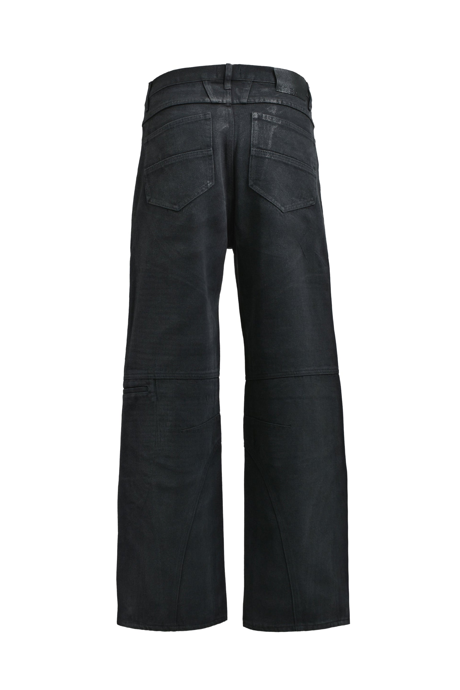 COATING BIKER DENIM PANTS / BLK