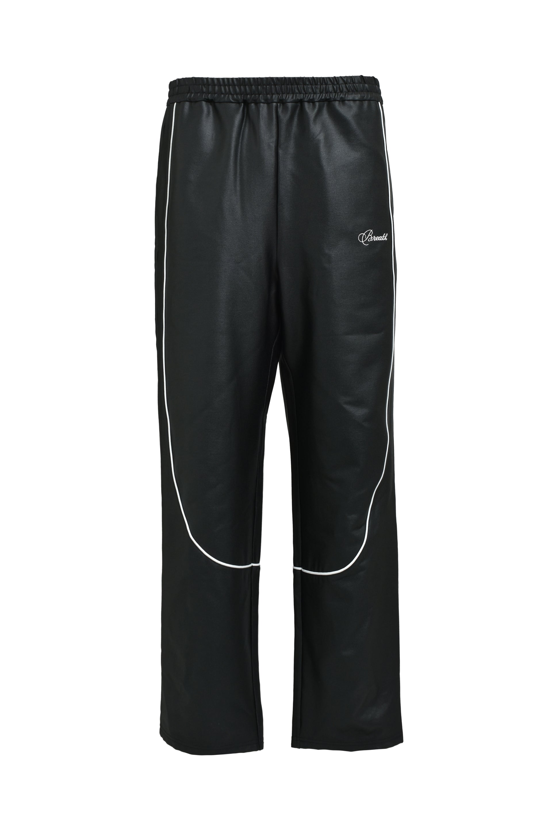 SCRIPT LOGO PIPING COATING TRACK PANTS / BLK