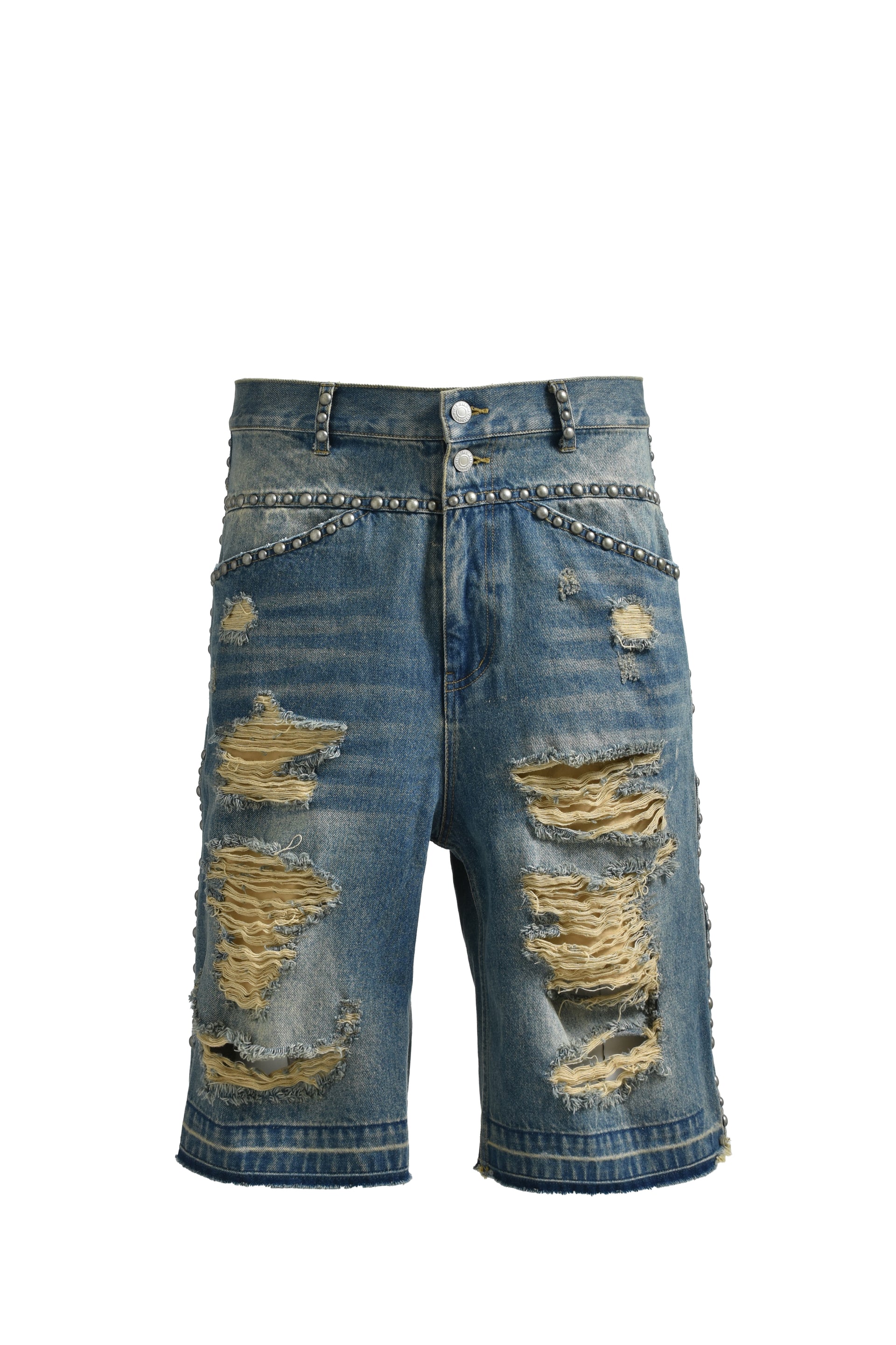 BREATH SUICIDE STUDS DENIM SHORTS / IND
