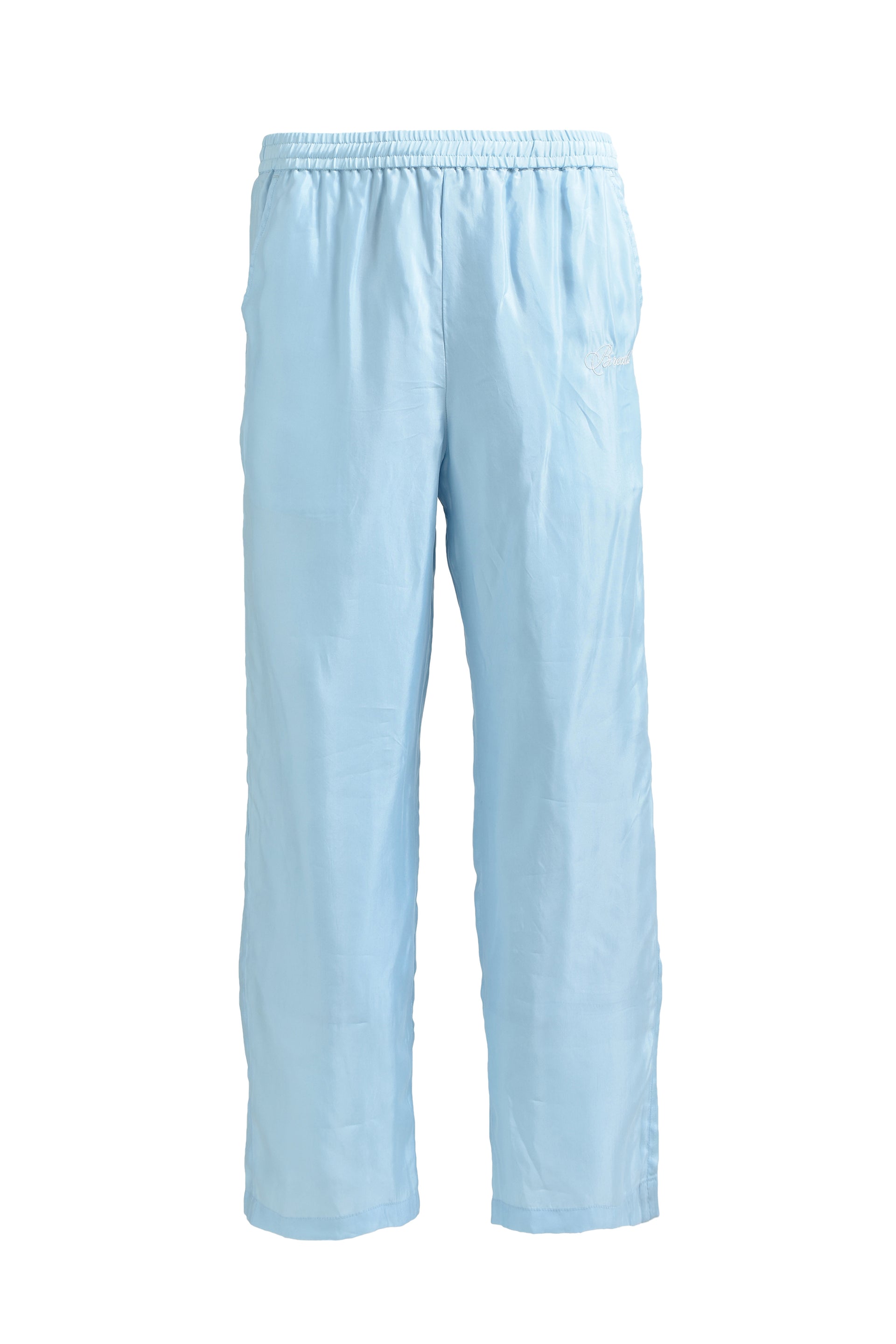 BREATH SCRIPT LOGO SATIN PANTS / ICE