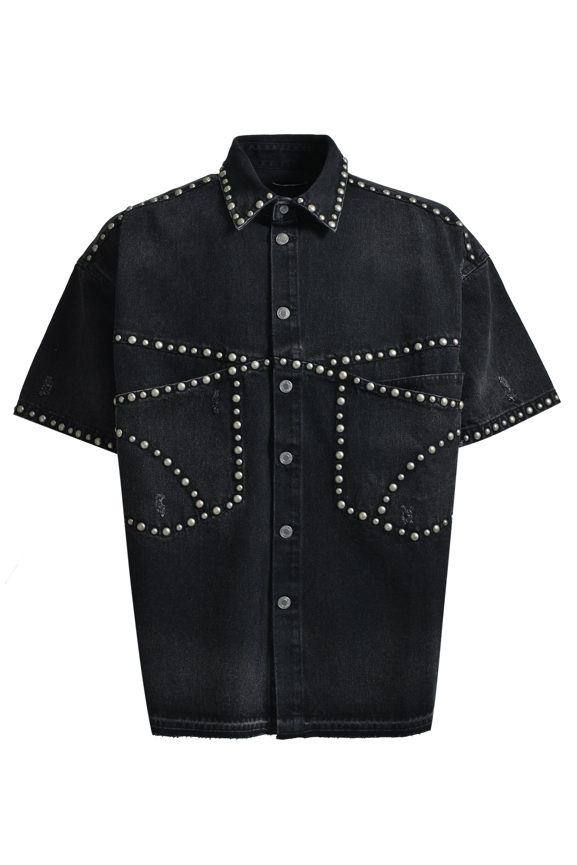 BREATH SUICIDE STUDS DENIM SHIRT / BLK