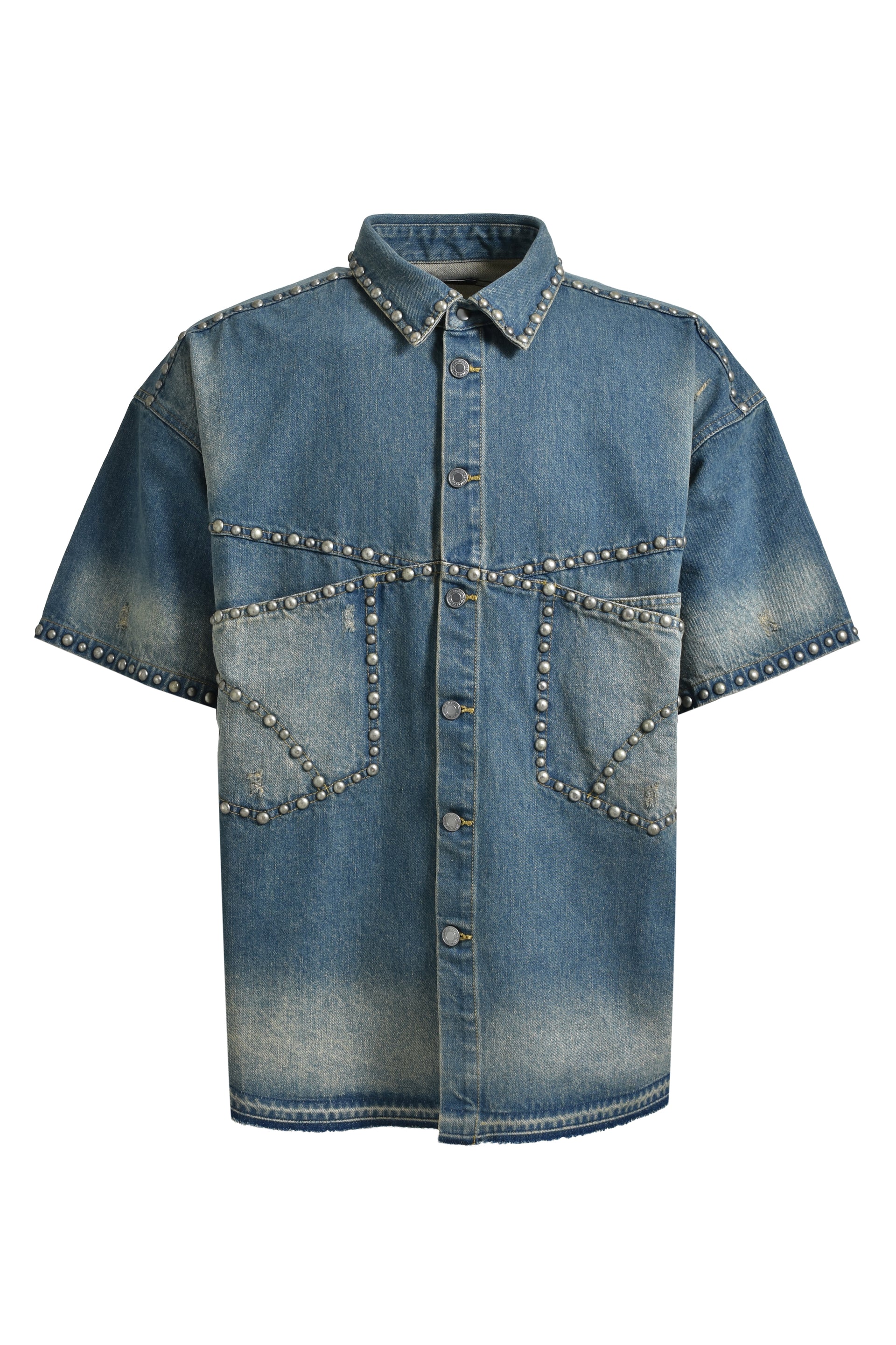 BREATH SUICIDE STUDS DENIM SHIRT / IND