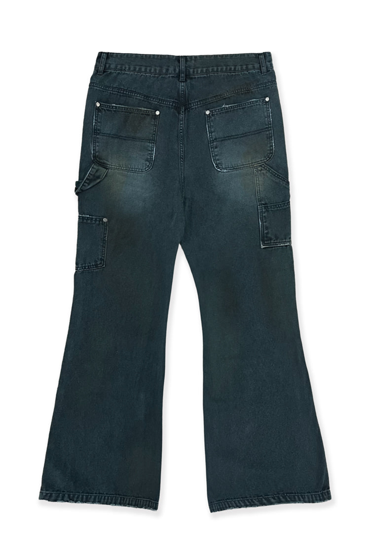 CARPENTER FLARED PANTS / WASHED BLK