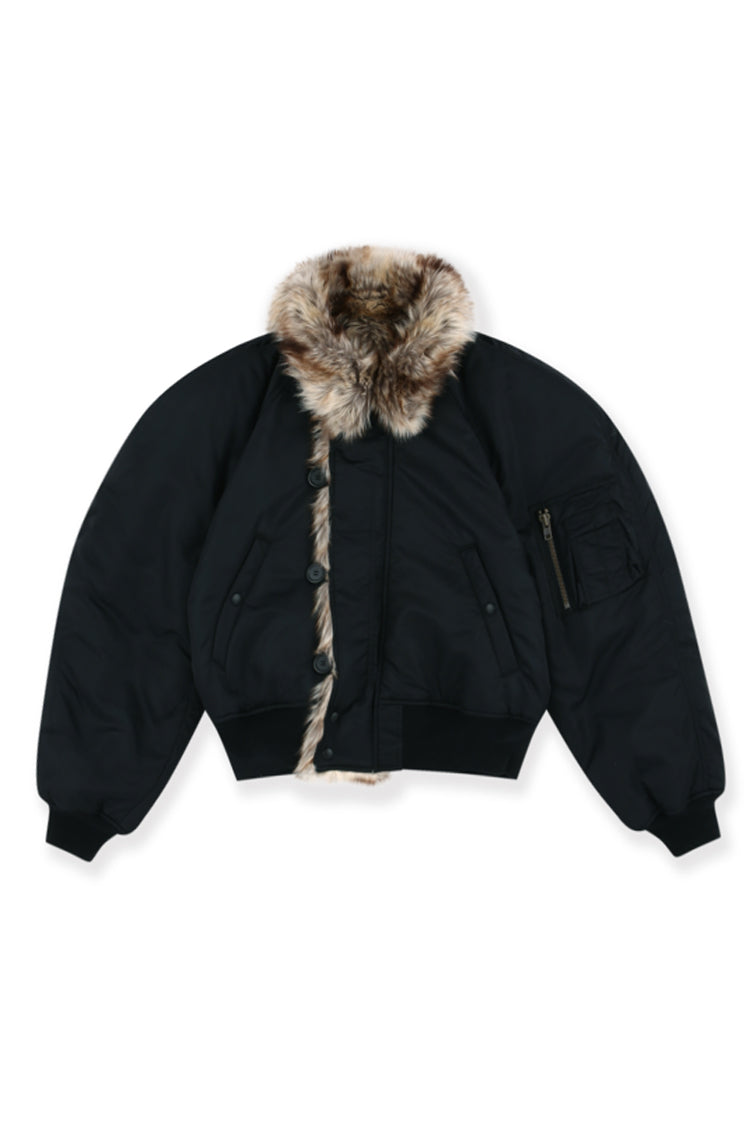 EXAGGERATED SHOULDER FUR N2B / BLK