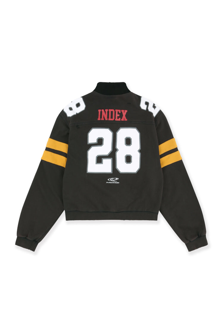 FOOTBALL JERSEY TRACK JACKET / WASHED BLK