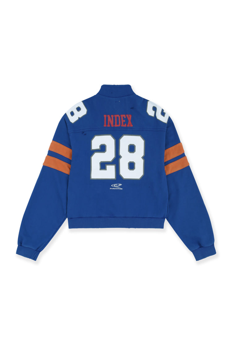 FOOTBALL JERSEY TRACK JACKET / WASHED BLU