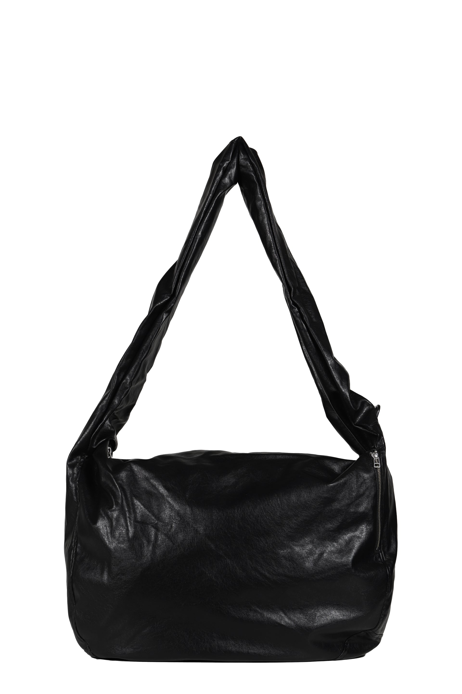 FAUX LEATHER WAVE BAG / BLK