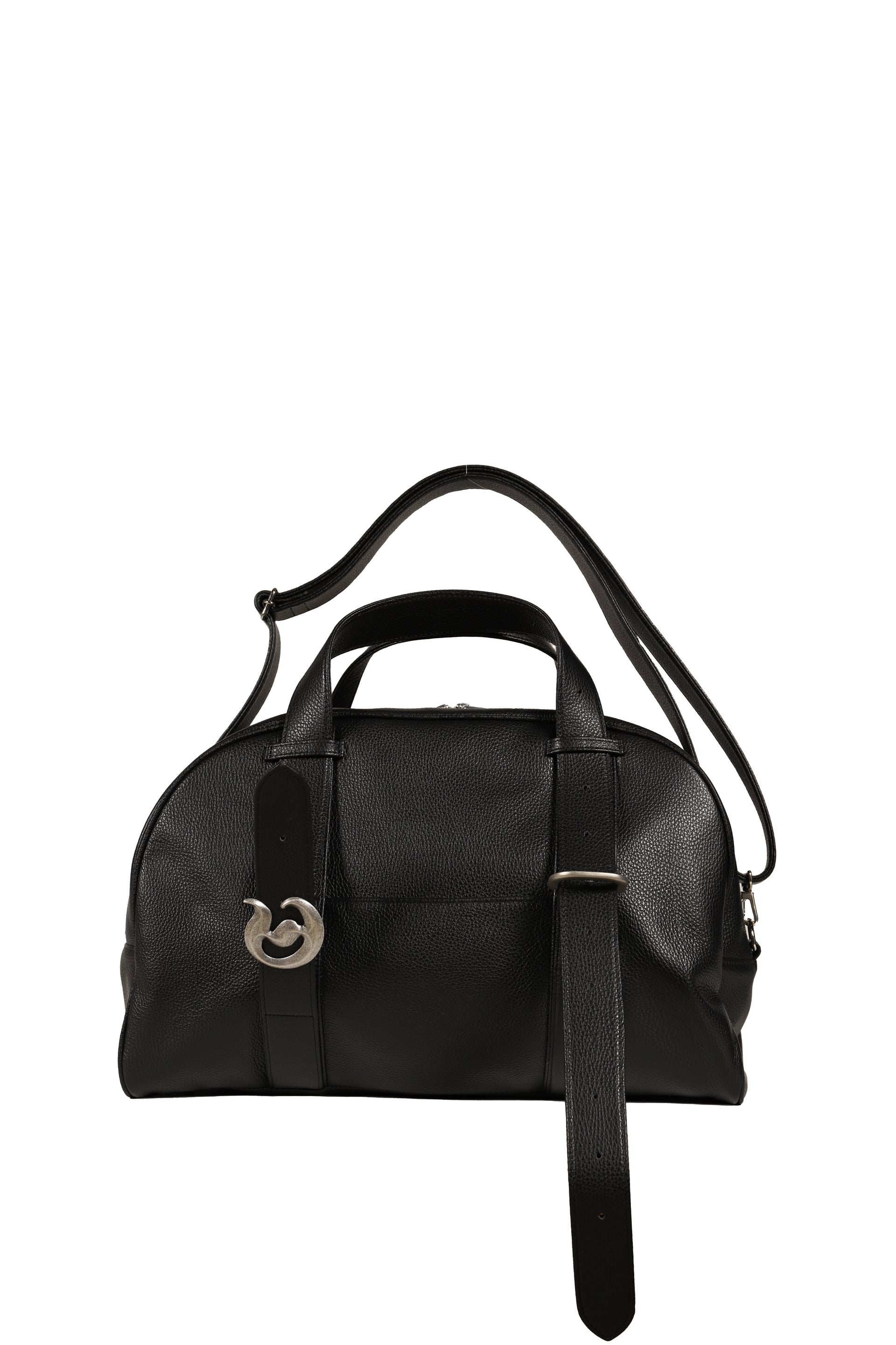 "D"BUCKLE VELT BOSTON BAG / BLK