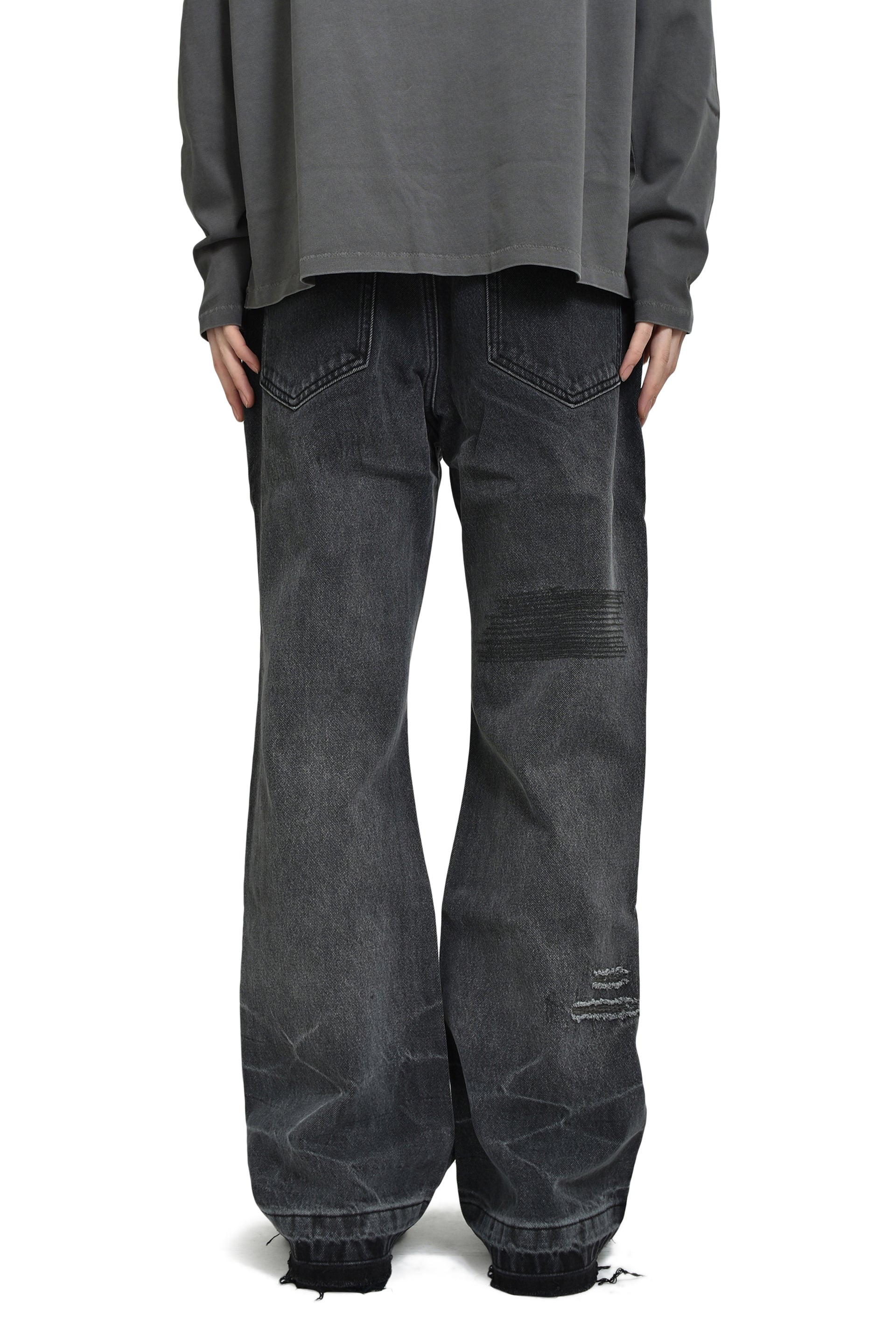 WASHED & REPIARED DENIM / WASHED BLACK