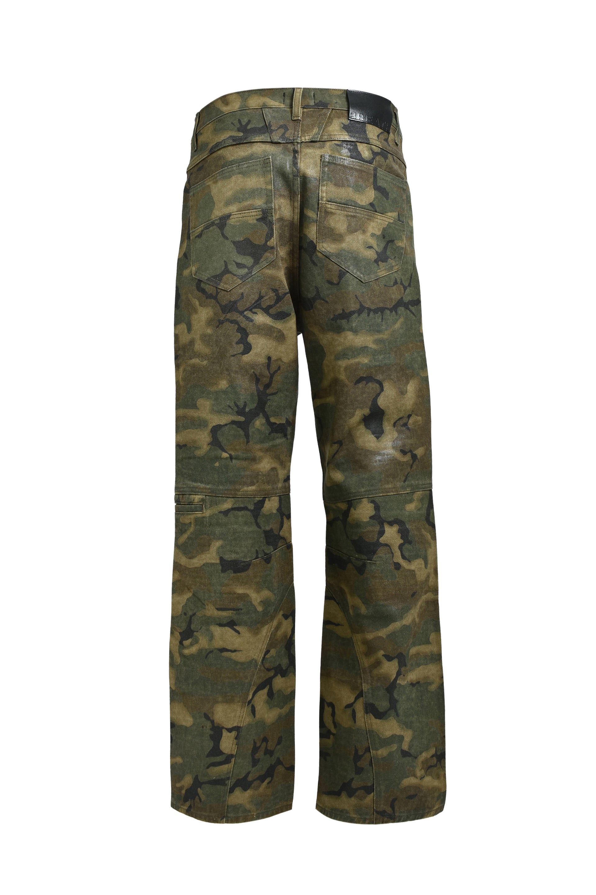 COATING BIKER CAMO PANTS / W.CAMO